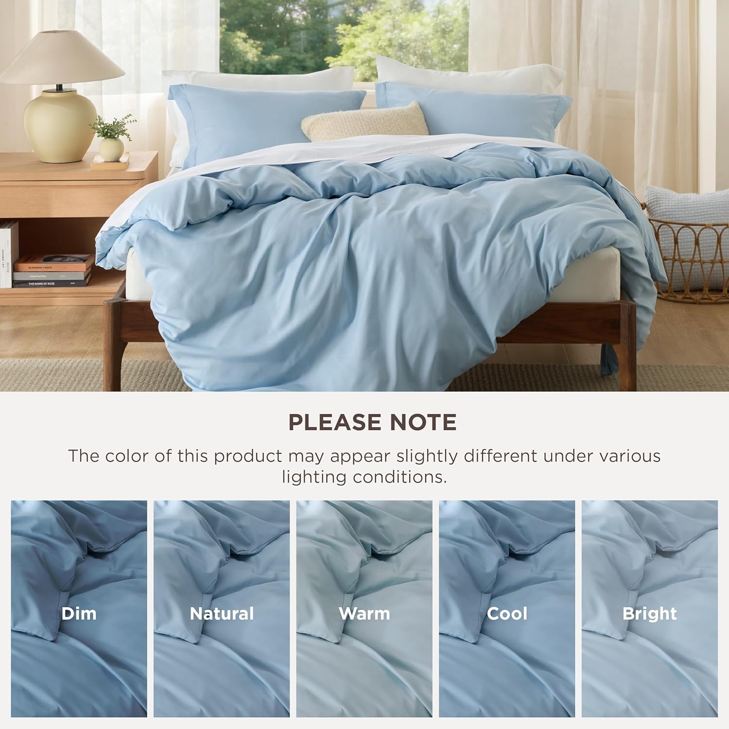 image:imageBedsure Duvet Cover TwinTwin XL Size Soft Double Brushed Bedding Set for Kids amp Adults Zipper Closure 2 Pieces Includes 1 Duvet Cover 68x90 amp 1 Pillow Sham NO Comforter White06 Baby Blue