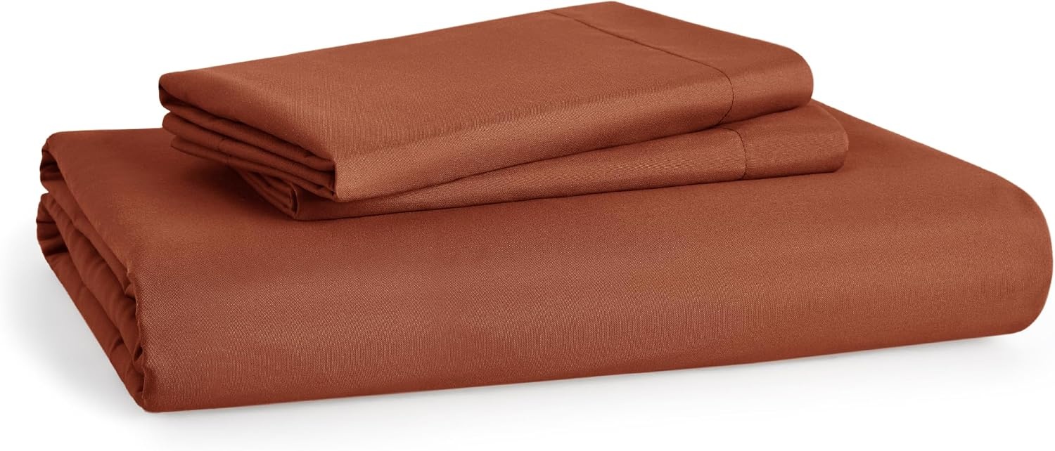 image:imageBedsure Duvet Cover TwinTwin XL Size Soft Double Brushed Bedding Set for Kids amp Adults Zipper Closure 2 Pieces Includes 1 Duvet Cover 68x90 amp 1 Pillow Sham NO Comforter White07 Burnt Orange