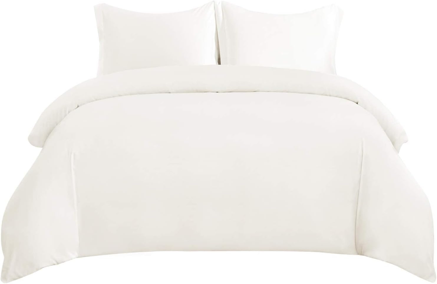 image:imageBedsure Duvet Cover TwinTwin XL Size Soft Double Brushed Bedding Set for Kids amp Adults Zipper Closure 2 Pieces Includes 1 Duvet Cover 68x90 amp 1 Pillow Sham NO Comforter White02 Cream White