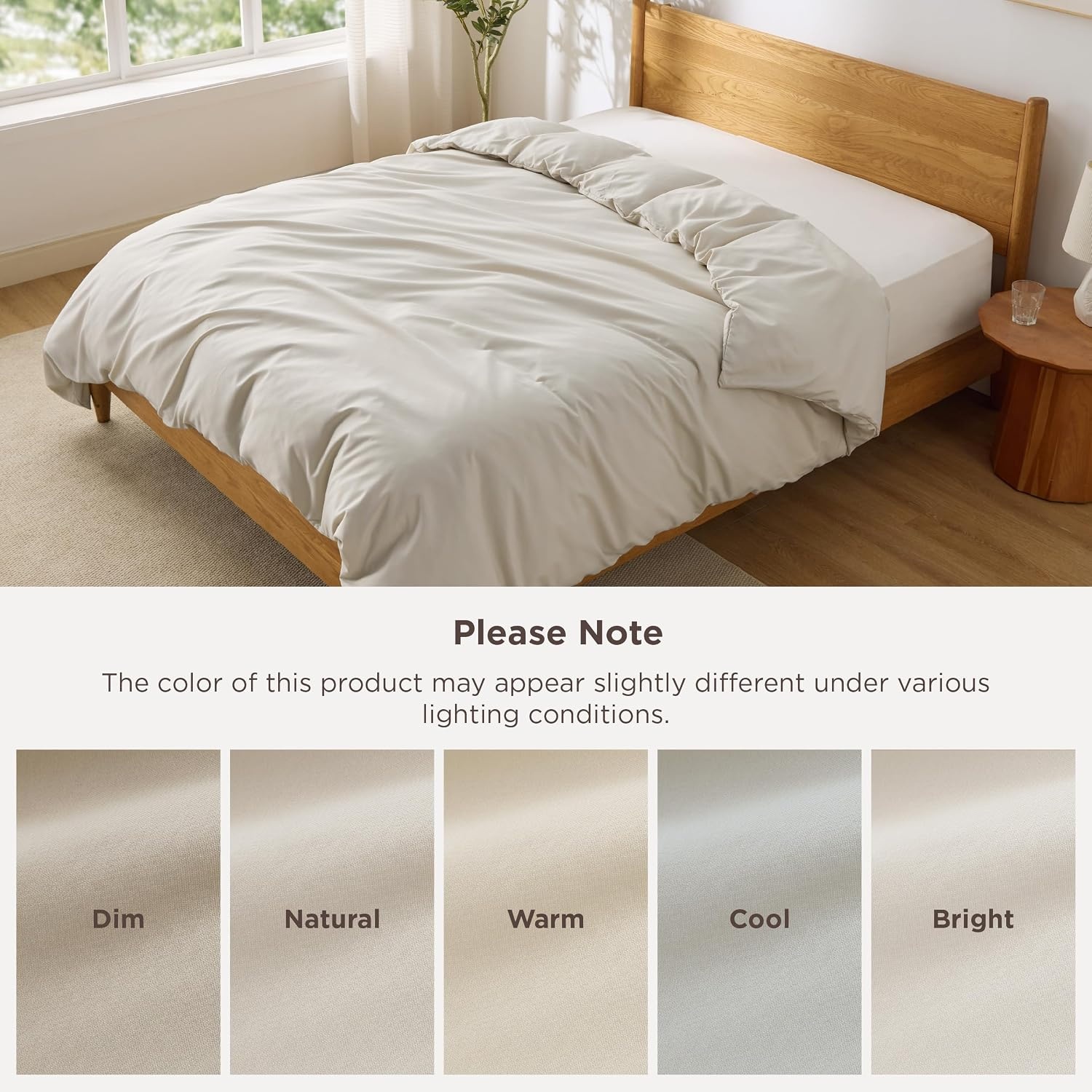image:imageBedsure Duvet Cover TwinTwin XL Size Soft Double Brushed Bedding Set for Kids amp Adults Zipper Closure 2 Pieces Includes 1 Duvet Cover 68x90 amp 1 Pillow Sham NO Comforter White03 Light Beige