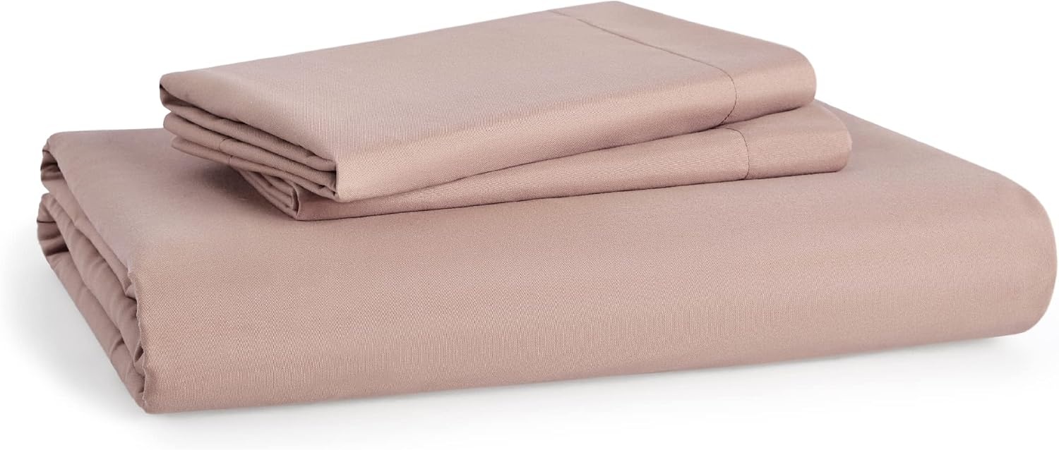 image:imageBedsure Duvet Cover TwinTwin XL Size Soft Double Brushed Bedding Set for Kids amp Adults Zipper Closure 2 Pieces Includes 1 Duvet Cover 68x90 amp 1 Pillow Sham NO Comforter White08 Dusty Rose