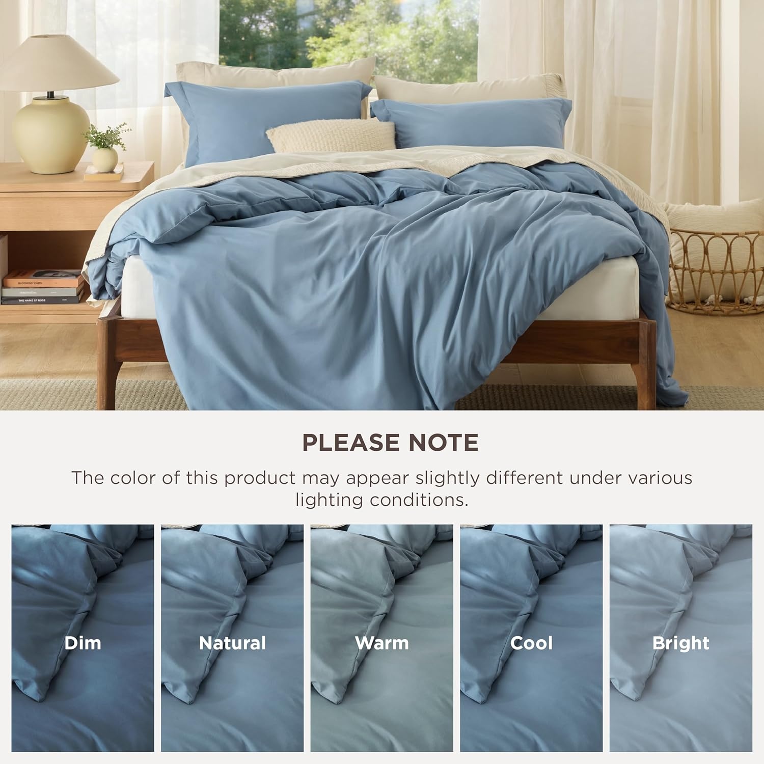 image:imageBedsure Duvet Cover TwinTwin XL Size Soft Double Brushed Bedding Set for Kids amp Adults Zipper Closure 2 Pieces Includes 1 Duvet Cover 68x90 amp 1 Pillow Sham NO Comforter White06 Mineral Blue