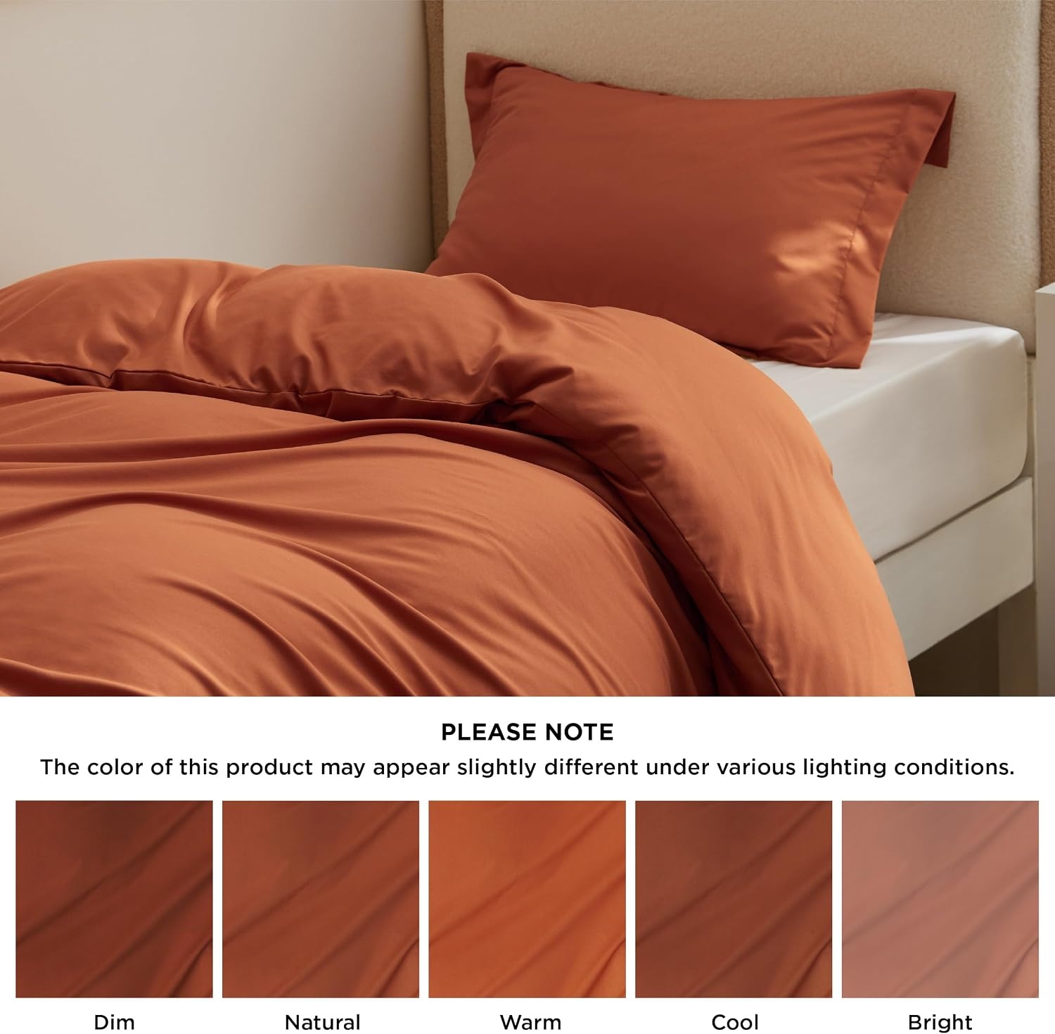 image:imageBedsure Duvet Cover TwinTwin XL Size Soft Double Brushed Bedding Set for Kids amp Adults Zipper Closure 2 Pieces Includes 1 Duvet Cover 68x90 amp 1 Pillow Sham NO Comforter White09 Terracotta