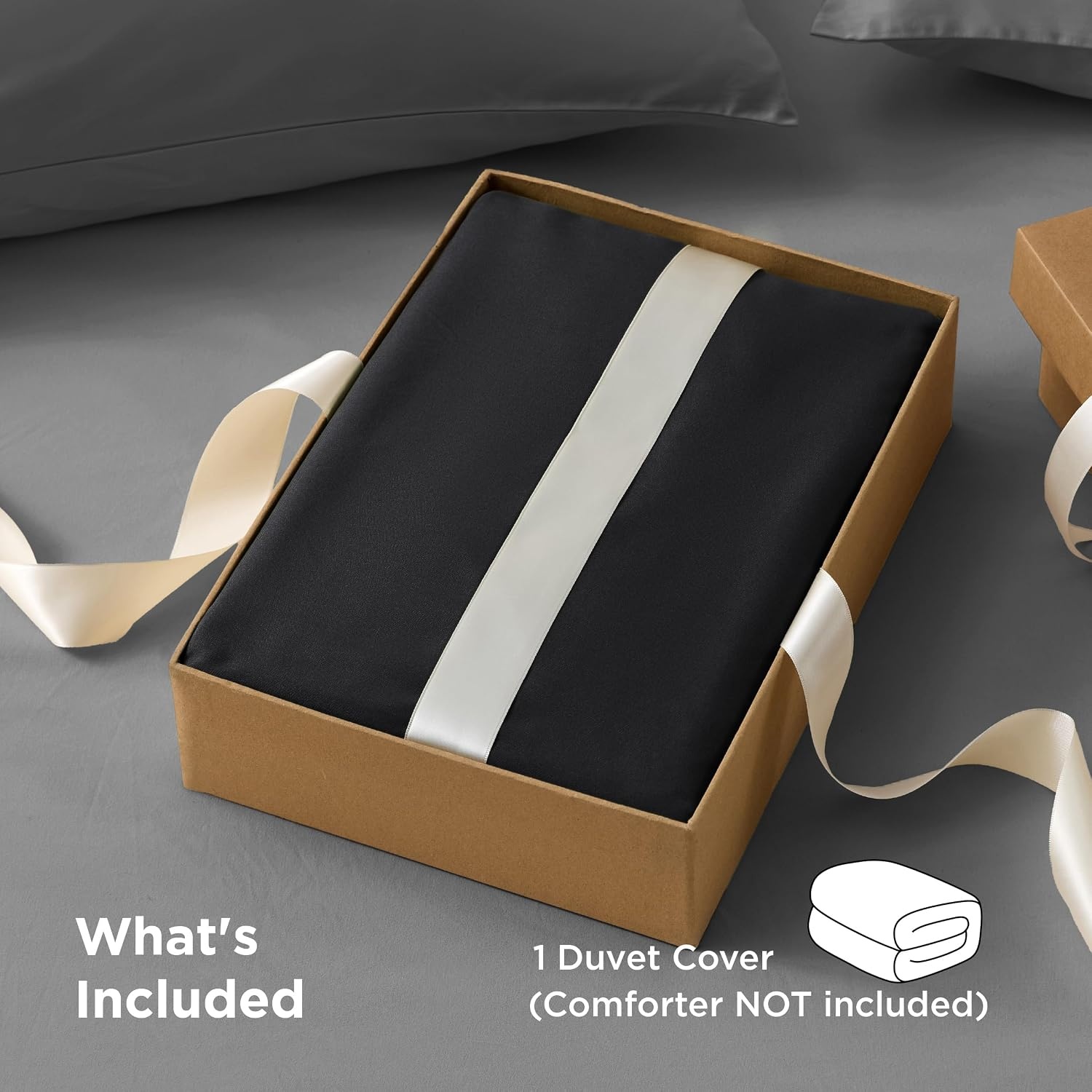 image:imageBedsure Duvet Cover TwinTwin XL Size Soft Double Brushed Bedding Set for Kids amp Adults Zipper Closure 2 Pieces Includes 1 Duvet Cover 68x90 amp 1 Pillow Sham NO Comforter White02 Black