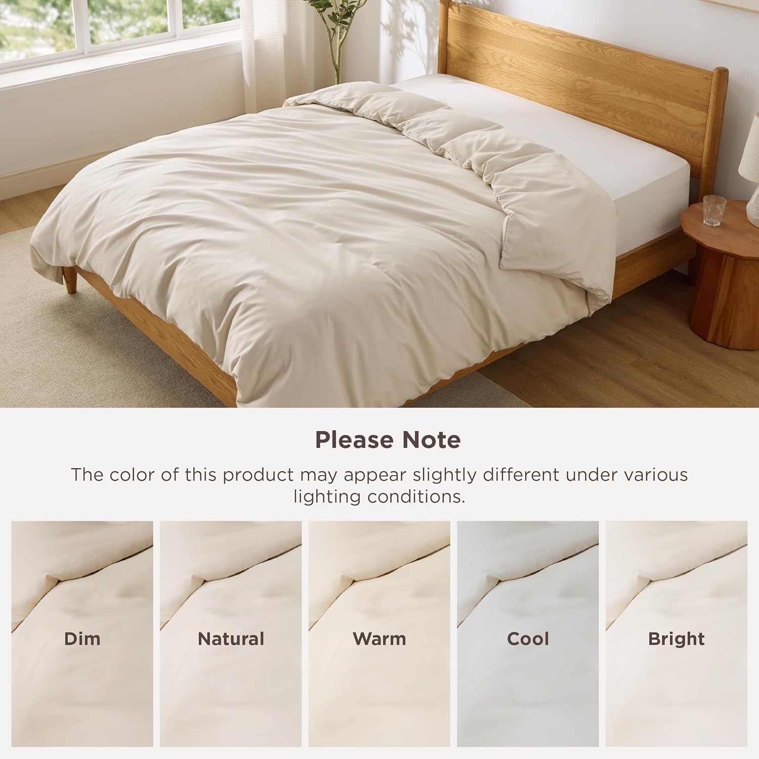 image:imageBedsure Duvet Cover TwinTwin XL Size Soft Double Brushed Bedding Set for Kids amp Adults Zipper Closure 2 Pieces Includes 1 Duvet Cover 68x90 amp 1 Pillow Sham NO Comforter White00 Beige