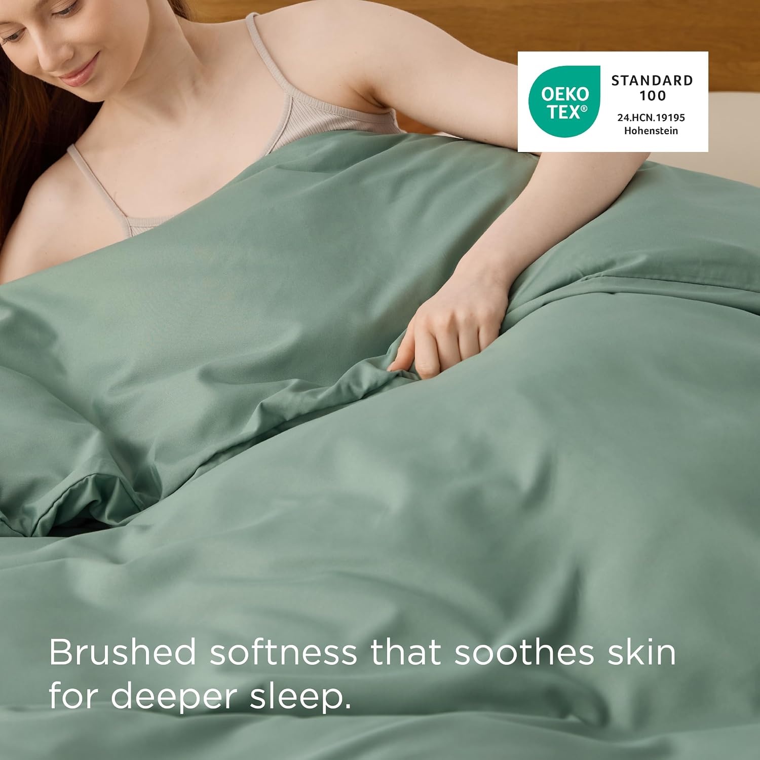 image:imageBedsure Duvet Cover TwinTwin XL Size Soft Double Brushed Bedding Set for Kids amp Adults Zipper Closure 2 Pieces Includes 1 Duvet Cover 68x90 amp 1 Pillow Sham NO Comforter White04 Sage Green