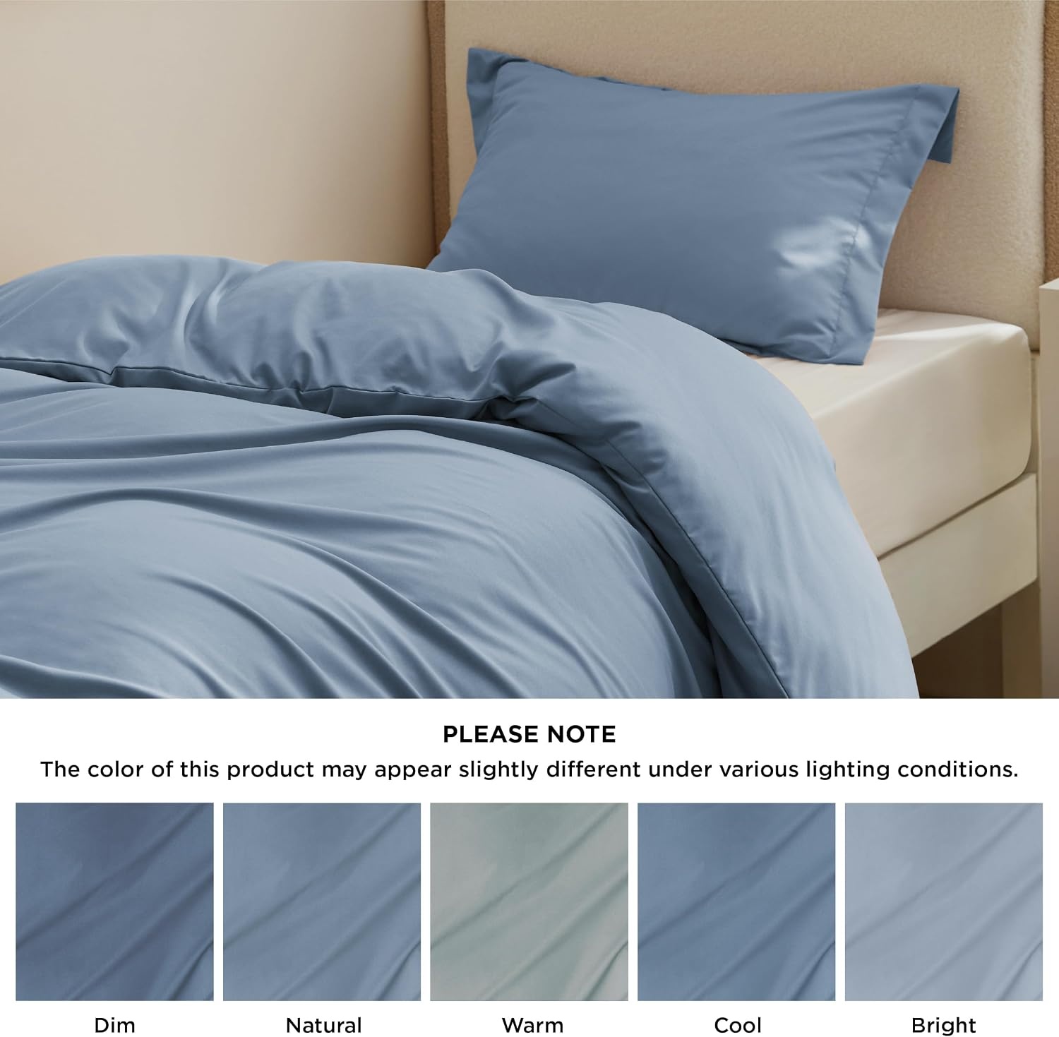 image:imageBedsure Duvet Cover TwinTwin XL Size Soft Double Brushed Bedding Set for Kids amp Adults Zipper Closure 2 Pieces Includes 1 Duvet Cover 68x90 amp 1 Pillow Sham NO Comforter White06 Dusty Blue