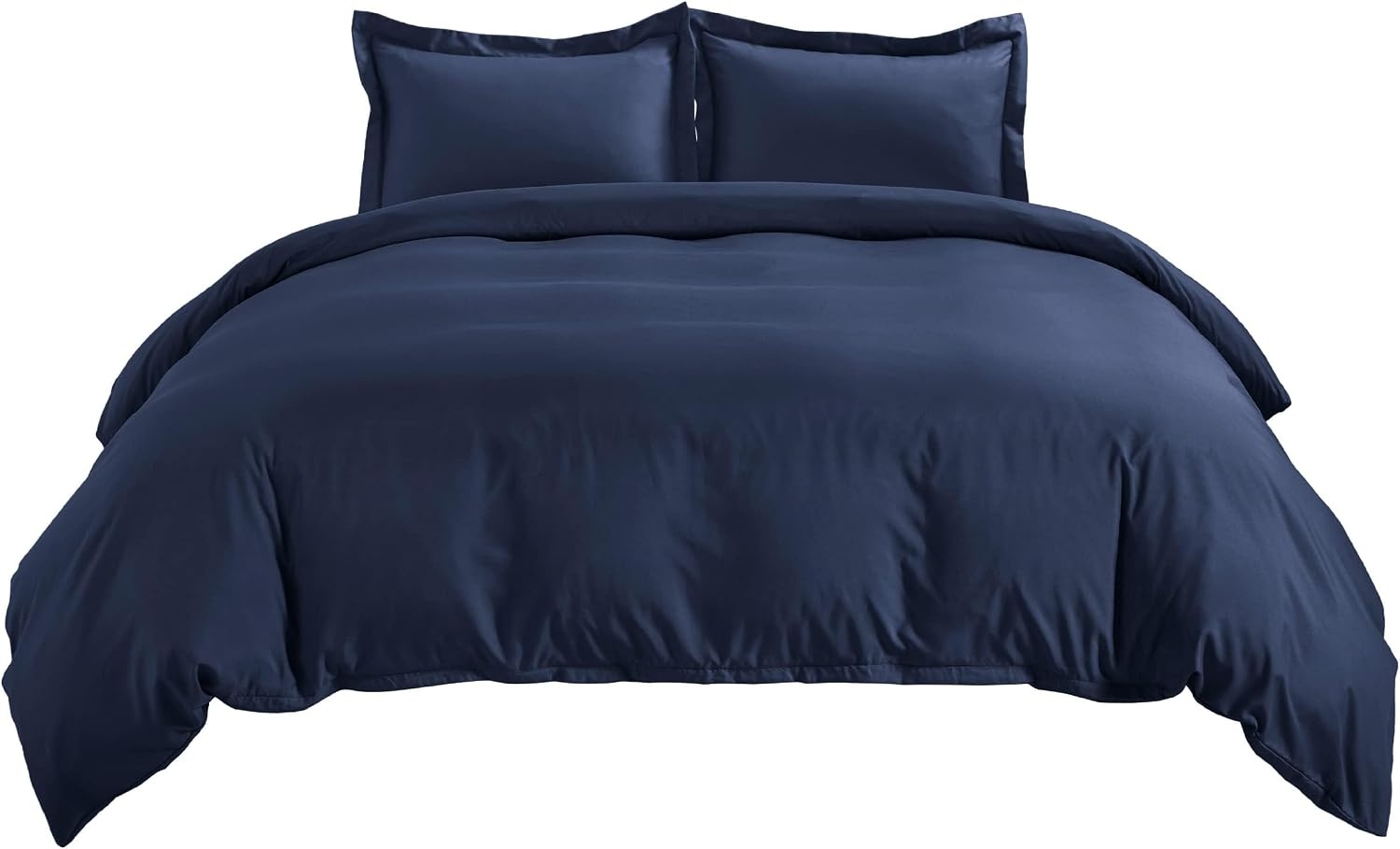 image:imageBedsure Duvet Cover TwinTwin XL Size Soft Double Brushed Bedding Set for Kids amp Adults Zipper Closure 2 Pieces Includes 1 Duvet Cover 68x90 amp 1 Pillow Sham NO Comforter White00 Navy Blue