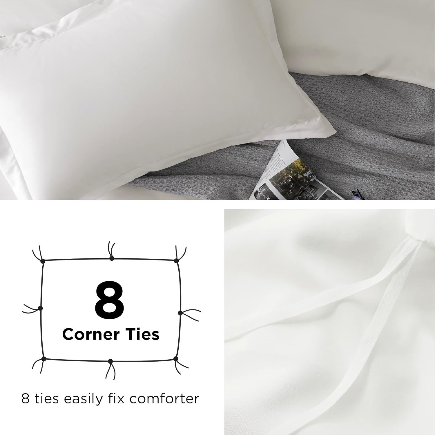 image:imageBedsure Duvet Cover TwinTwin XL Size Soft Double Brushed Bedding Set for Kids amp Adults Zipper Closure 2 Pieces Includes 1 Duvet Cover 68x90 amp 1 Pillow Sham NO Comforter White02 Cream White