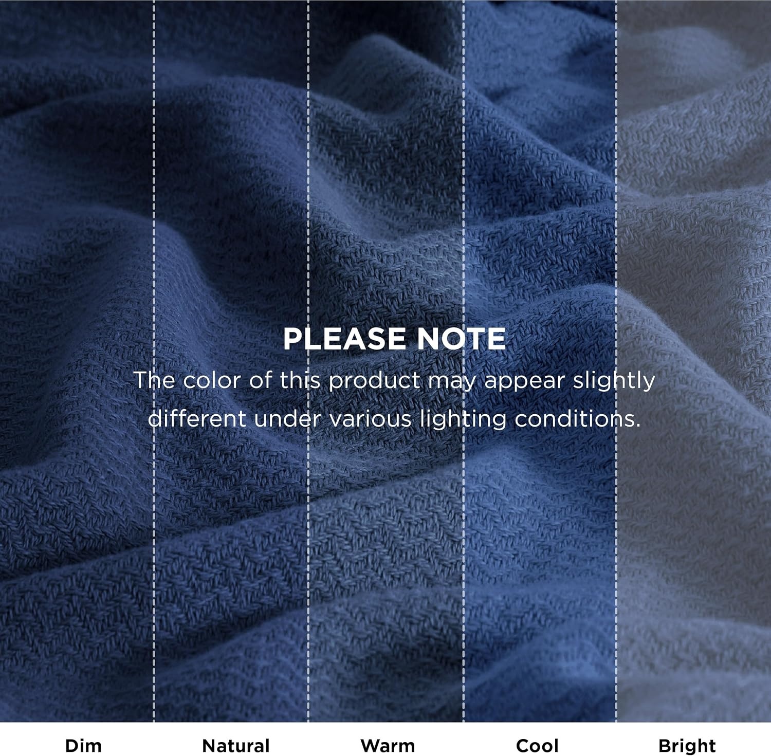 image:imageBedsure GentleSoft 100 Cotton Blanket Twin XL Size for Bed Cooling Breathable and Lightweight Soft Cozy Textured Herringbone Woven Summer Blanket for College Dorm Linen Beige 66x90 inches07 Navy Blue