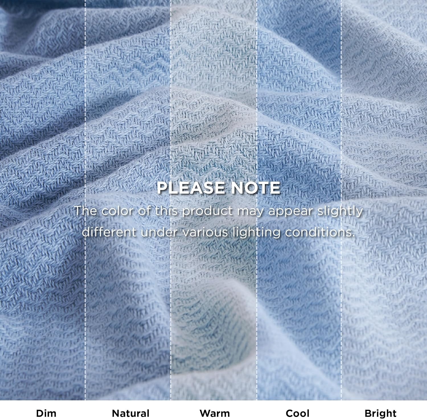 image:imageBedsure GentleSoft 100 Cotton Blanket Twin XL Size for Bed Cooling Breathable and Lightweight Soft Cozy Textured Herringbone Woven Summer Blanket for College Dorm Linen Beige 66x90 inches07 Ashley Blue