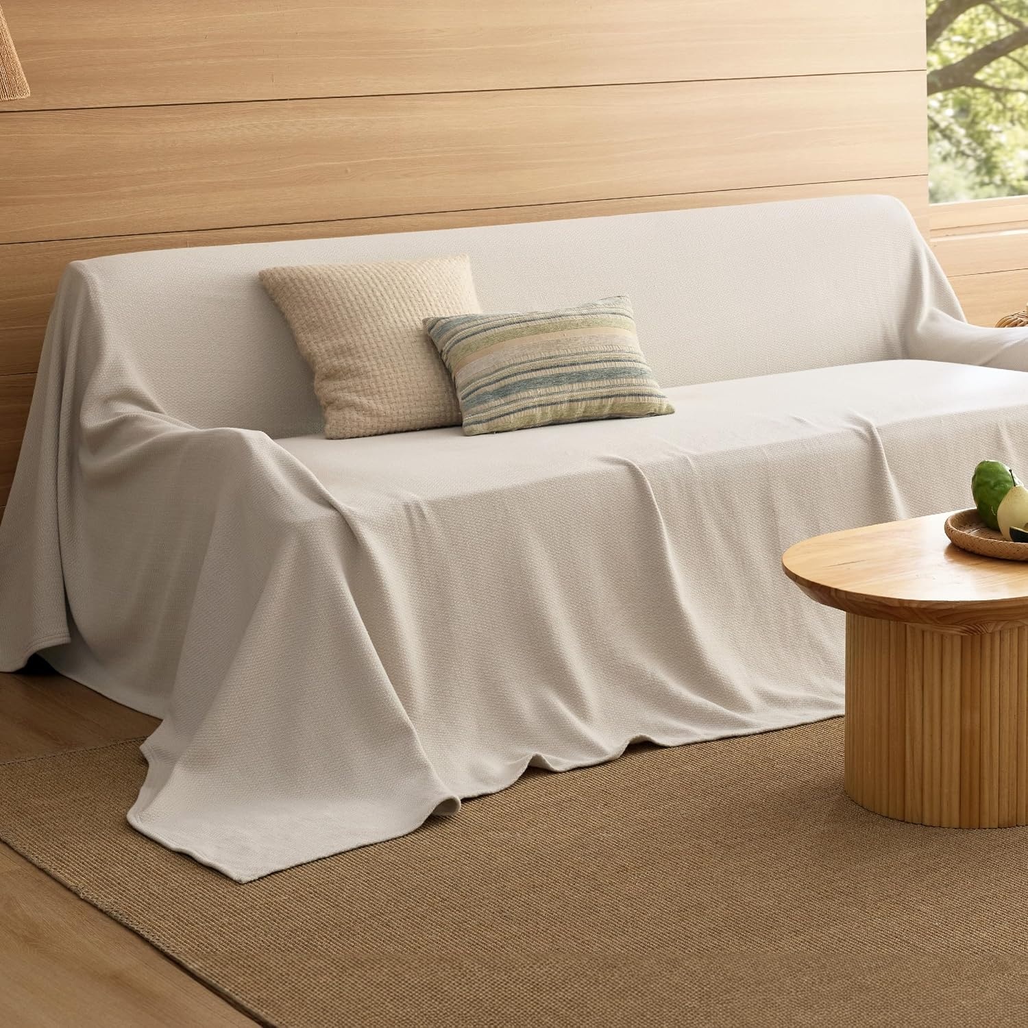 image:imageBedsure GentleSoft 100 Cotton Blanket Twin XL Size for Bed Cooling Breathable and Lightweight Soft Cozy Textured Herringbone Woven Summer Blanket for College Dorm Linen Beige 66x90 inches01 Linen Beige