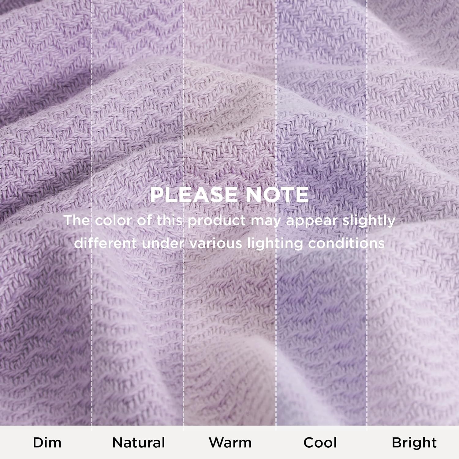 image:imageBedsure GentleSoft 100 Cotton Blanket Twin XL Size for Bed Cooling Breathable and Lightweight Soft Cozy Textured Herringbone Woven Summer Blanket for College Dorm Linen Beige 66x90 inches06 Light Purple