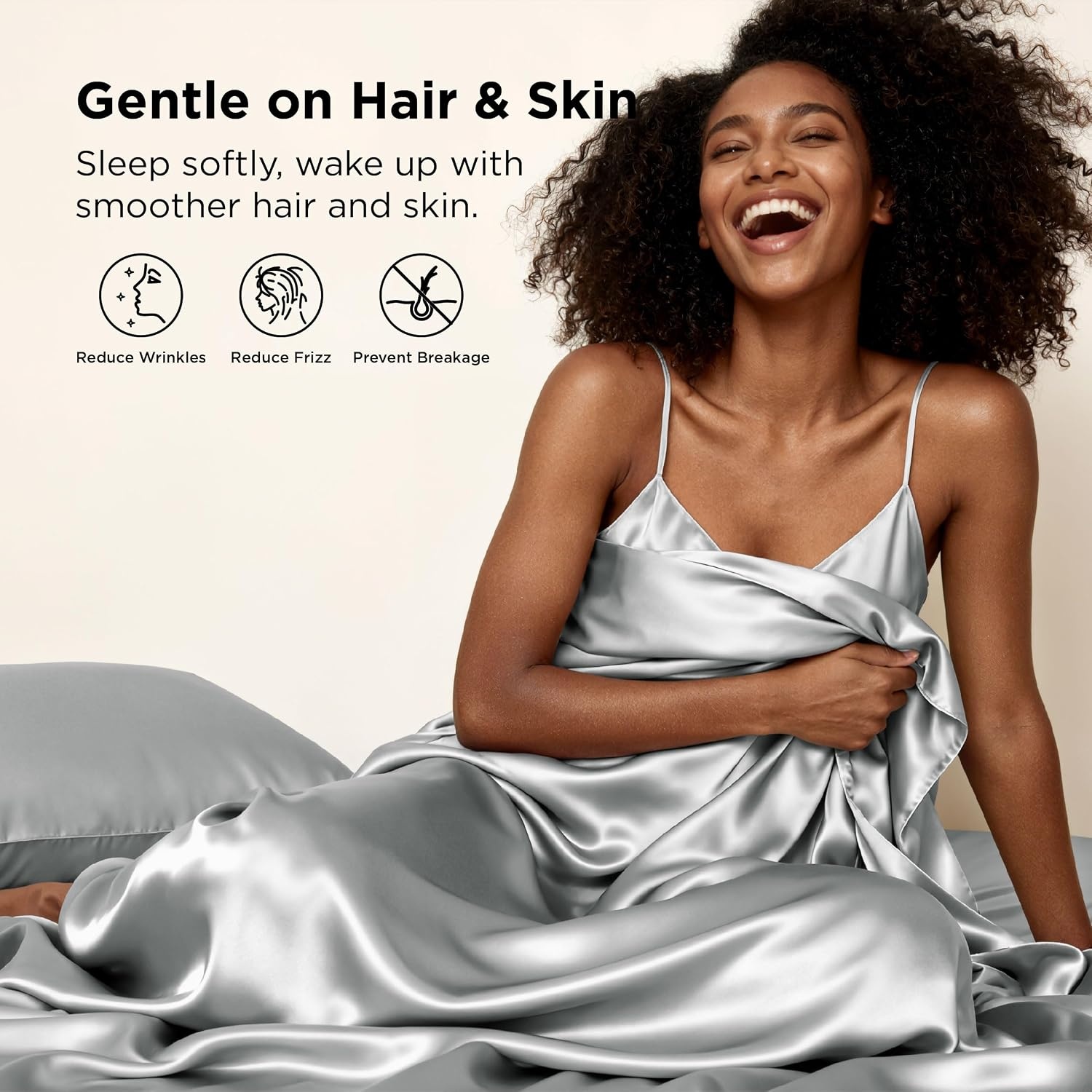 image:imageBedsure Grey Satin Sheets Queen Size Soft Silky Bedsheets for Hair amp Skin Similar to Silk Bed Sheets Set 4 Piece 360Stronger 15 Inches Deep Pocket Fitted Sheet1 Flat Sheet 2 Satin Pillowcases01 Silver Grey