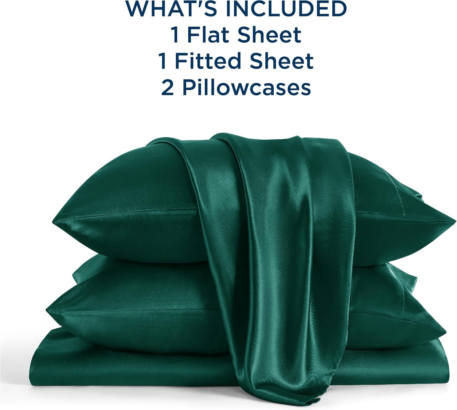 image:imageBedsure Grey Satin Sheets Queen Size Soft Silky Bedsheets for Hair amp Skin Similar to Silk Bed Sheets Set 4 Piece 360Stronger 15 Inches Deep Pocket Fitted Sheet1 Flat Sheet 2 Satin Pillowcases21 Dark Green
