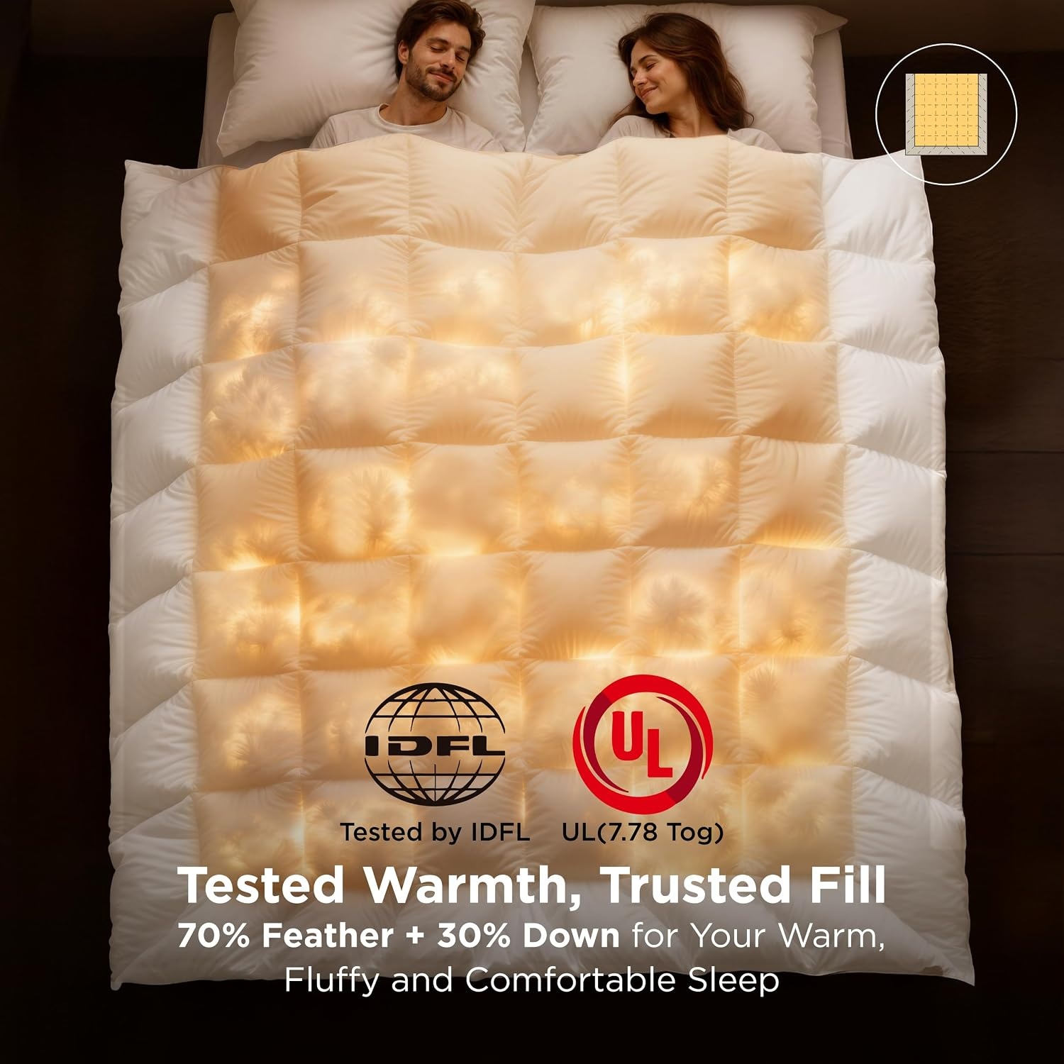image:imageBedsure King Feather Down Comforter amp Cotton Hotel Pillows Set