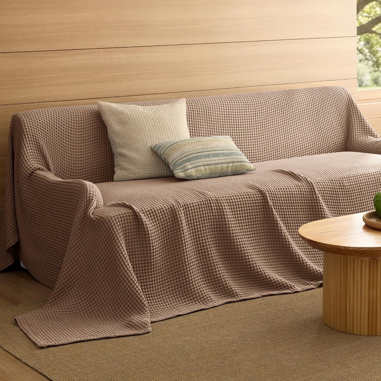 image:imageBedsure Lightweight 100 Cotton Waffle Blanket Twin XL Linen Summer Breathable Soft Light Thin Bed Couch Sofa Chair 66x90 Sheet Blanket Dorm Room Essentials Guys GirlsCoffee Brown
