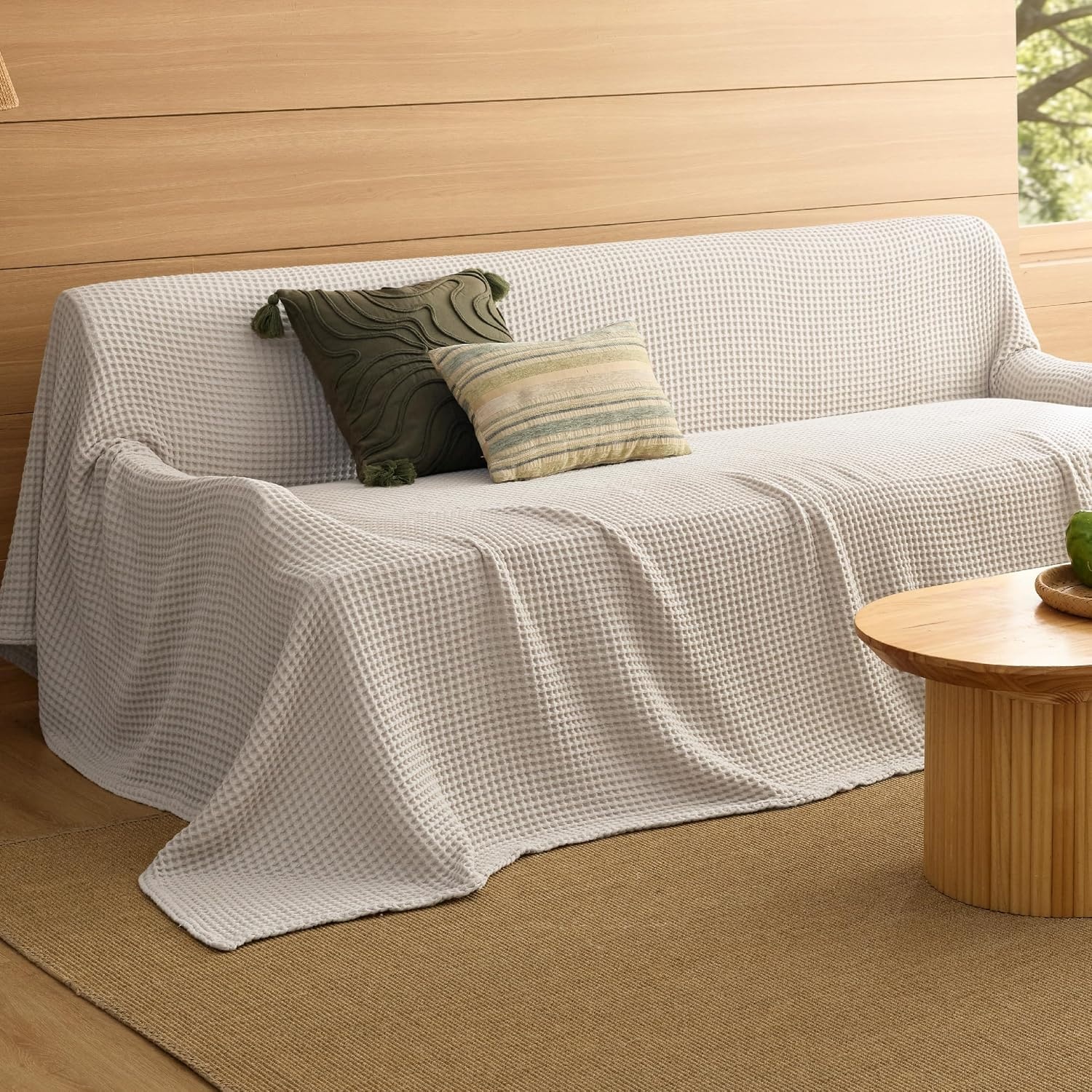 image:imageBedsure Lightweight 100 Cotton Waffle Blanket Twin XL Linen Summer Breathable Soft Light Thin Bed Couch Sofa Chair 66x90 Sheet Blanket Dorm Room Essentials Guys GirlsLinen