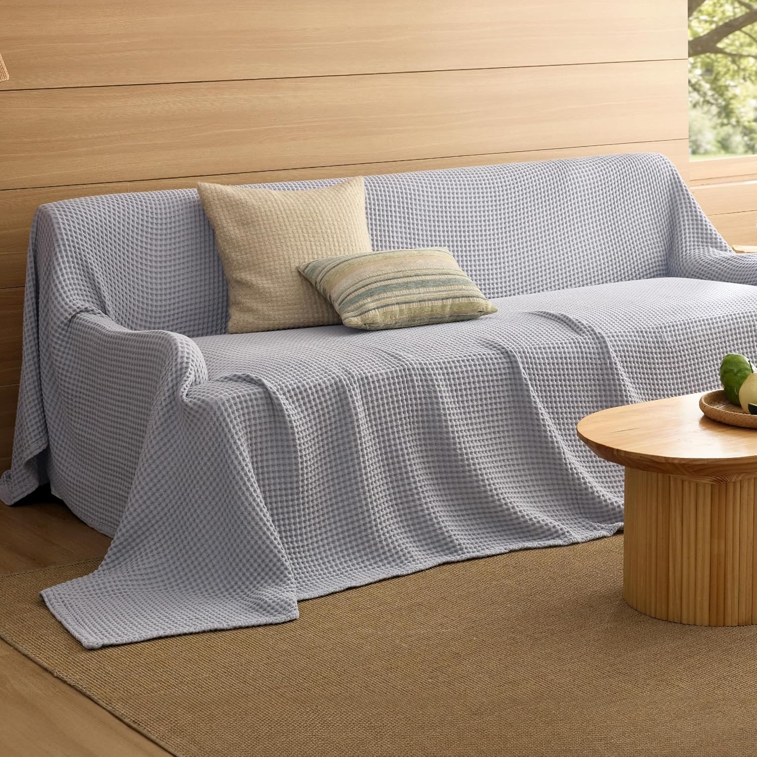 image:imageBedsure Lightweight 100 Cotton Waffle Blanket Twin XL Linen Summer Breathable Soft Light Thin Bed Couch Sofa Chair 66x90 Sheet Blanket Dorm Room Essentials Guys GirlsGrey