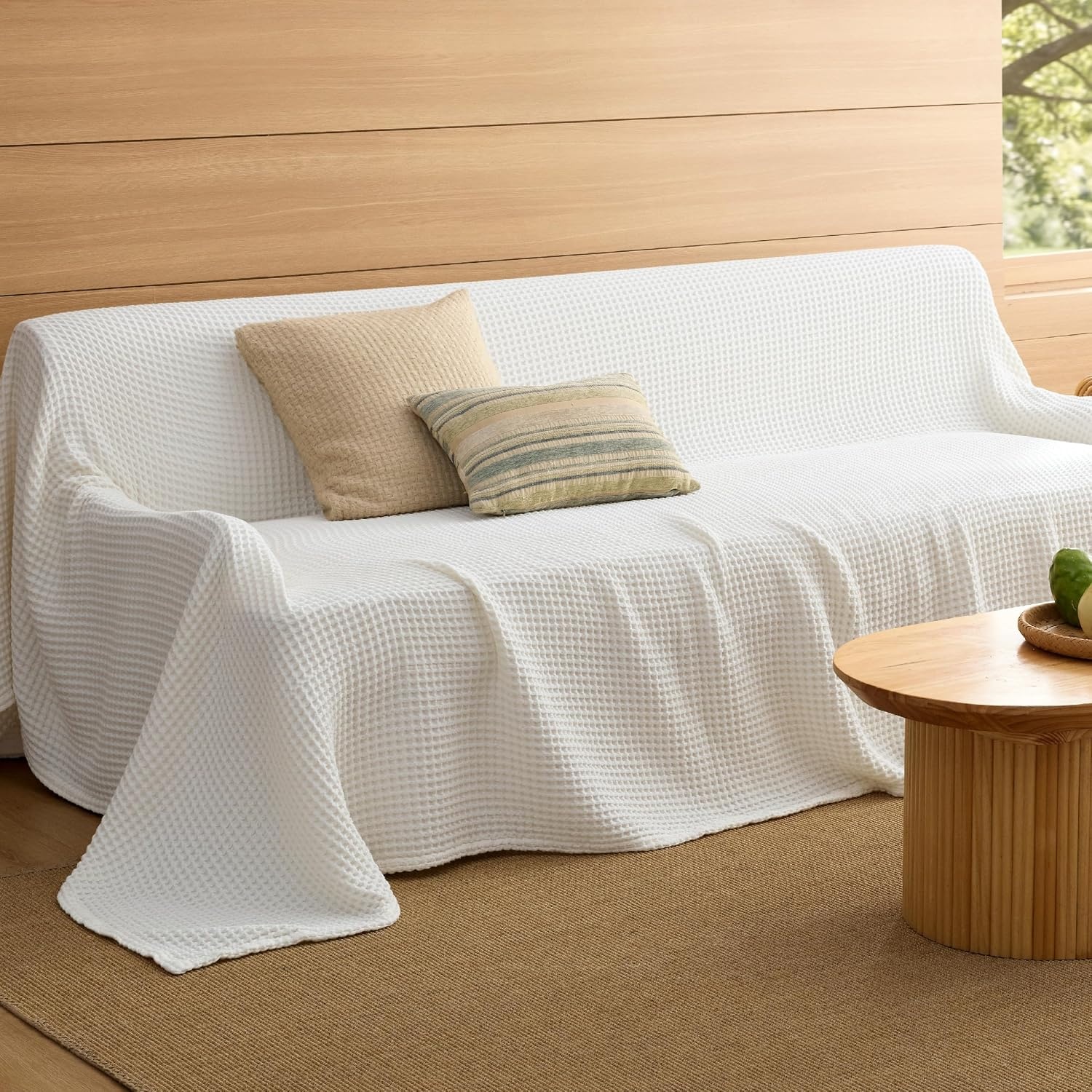 image:imageBedsure Lightweight 100 Cotton Waffle Blanket Twin XL Linen Summer Breathable Soft Light Thin Bed Couch Sofa Chair 66x90 Sheet Blanket Dorm Room Essentials Guys GirlsWhite