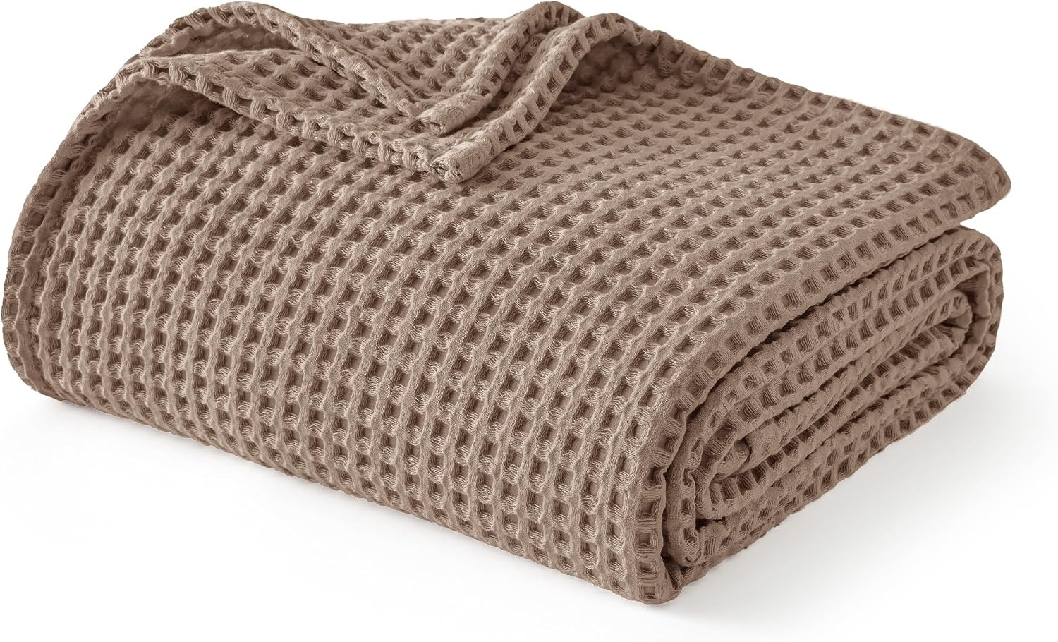 image:imageBedsure Lightweight 100 Cotton Waffle Blanket Twin XL Linen Summer Breathable Soft Light Thin Bed Couch Sofa Chair 66x90 Sheet Blanket Dorm Room Essentials Guys GirlsCoffee Brown