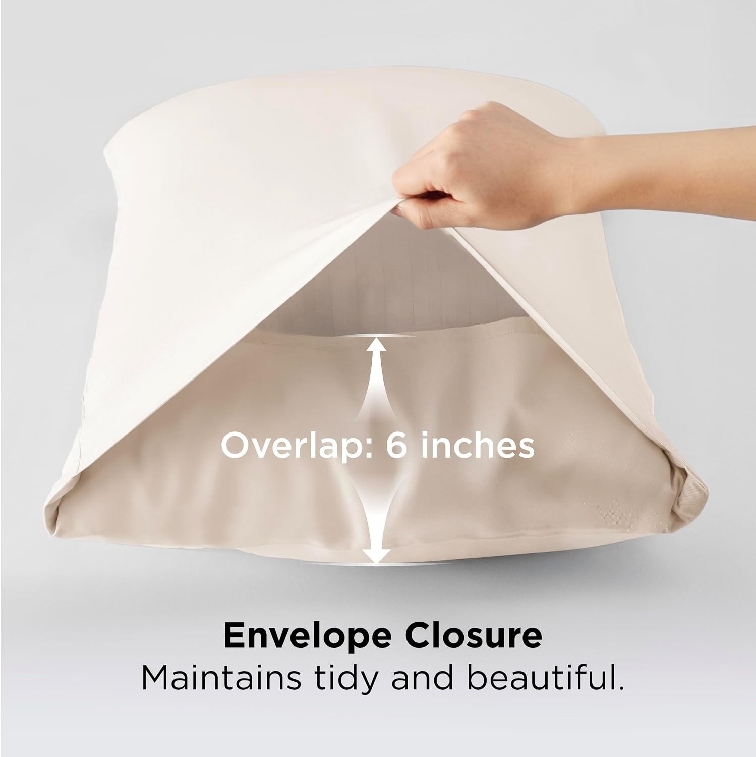 image:imageBedsure Pillow Cases Standard Size Set of 2 100 Rayon Derived from Bamboo Cooling Pillowcases Similar to Silk Pillow Case Covers with Envelope Closure PureWoven Bedding Dark Grey 20x26 Inches20 Ivory