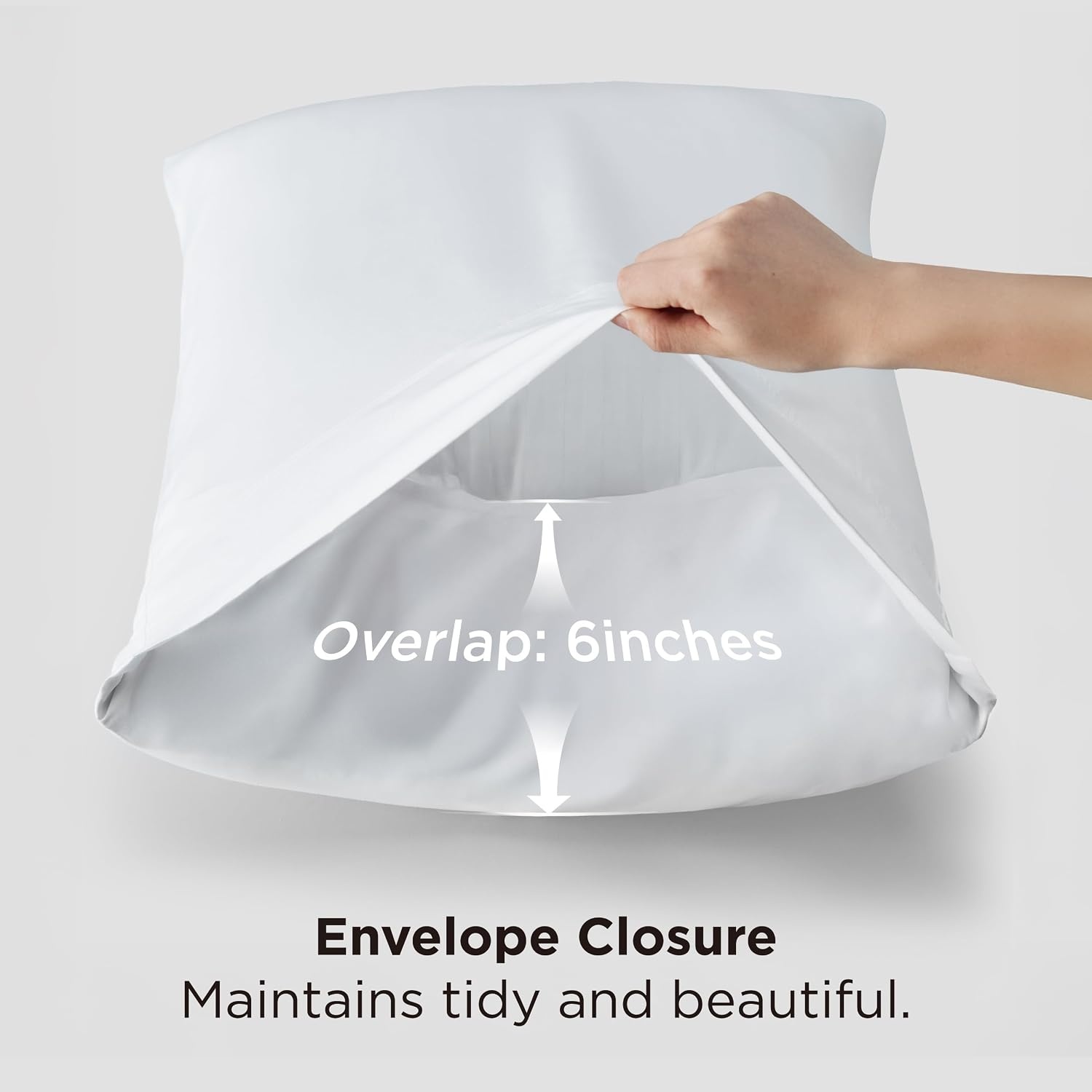 image:imageBedsure Pillow Cases Standard Size Set of 2 100 Rayon Derived from Bamboo Cooling Pillowcases Similar to Silk Pillow Case Covers with Envelope Closure PureWoven Bedding Dark Grey 20x26 Inches02 White