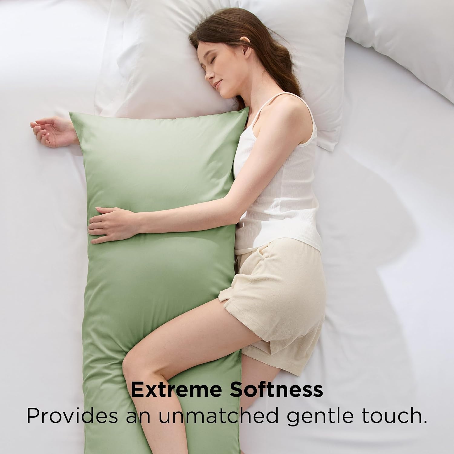 image:imageBedsure Pillow Cases Standard Size Set of 2 100 Rayon Derived from Bamboo Cooling Pillowcases Similar to Silk Pillow Case Covers with Envelope Closure PureWoven Bedding Dark Grey 20x26 Inches08 Sage Green