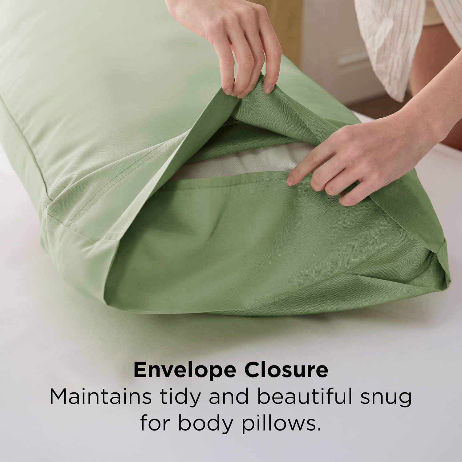 image:imageBedsure Pillow Cases Standard Size Set of 2 100 Rayon Derived from Bamboo Cooling Pillowcases Similar to Silk Pillow Case Covers with Envelope Closure PureWoven Bedding Dark Grey 20x26 Inches08 Sage Green