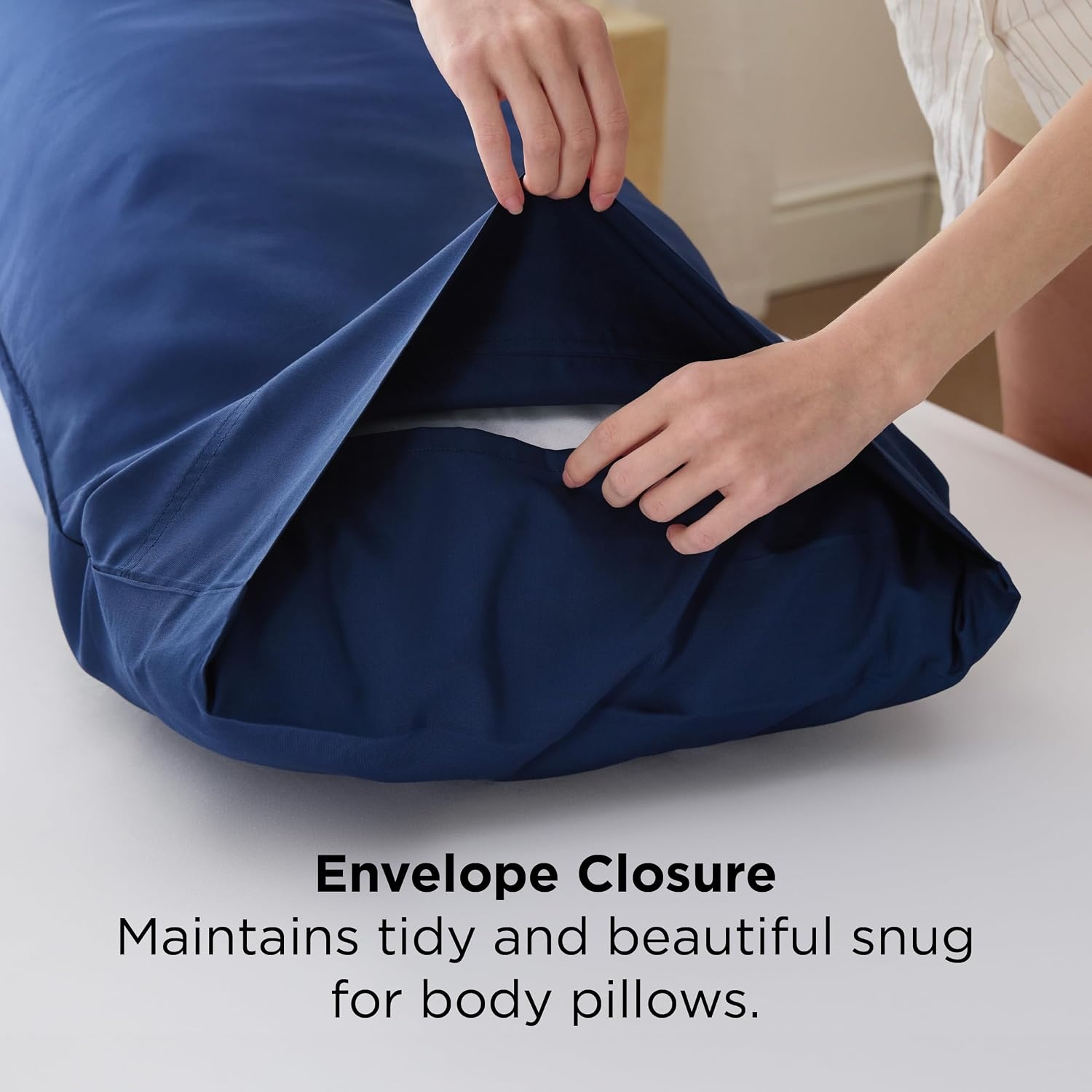 image:imageBedsure Pillow Cases Standard Size Set of 2 100 Rayon Derived from Bamboo Cooling Pillowcases Similar to Silk Pillow Case Covers with Envelope Closure PureWoven Bedding Dark Grey 20x26 Inches03 Navy