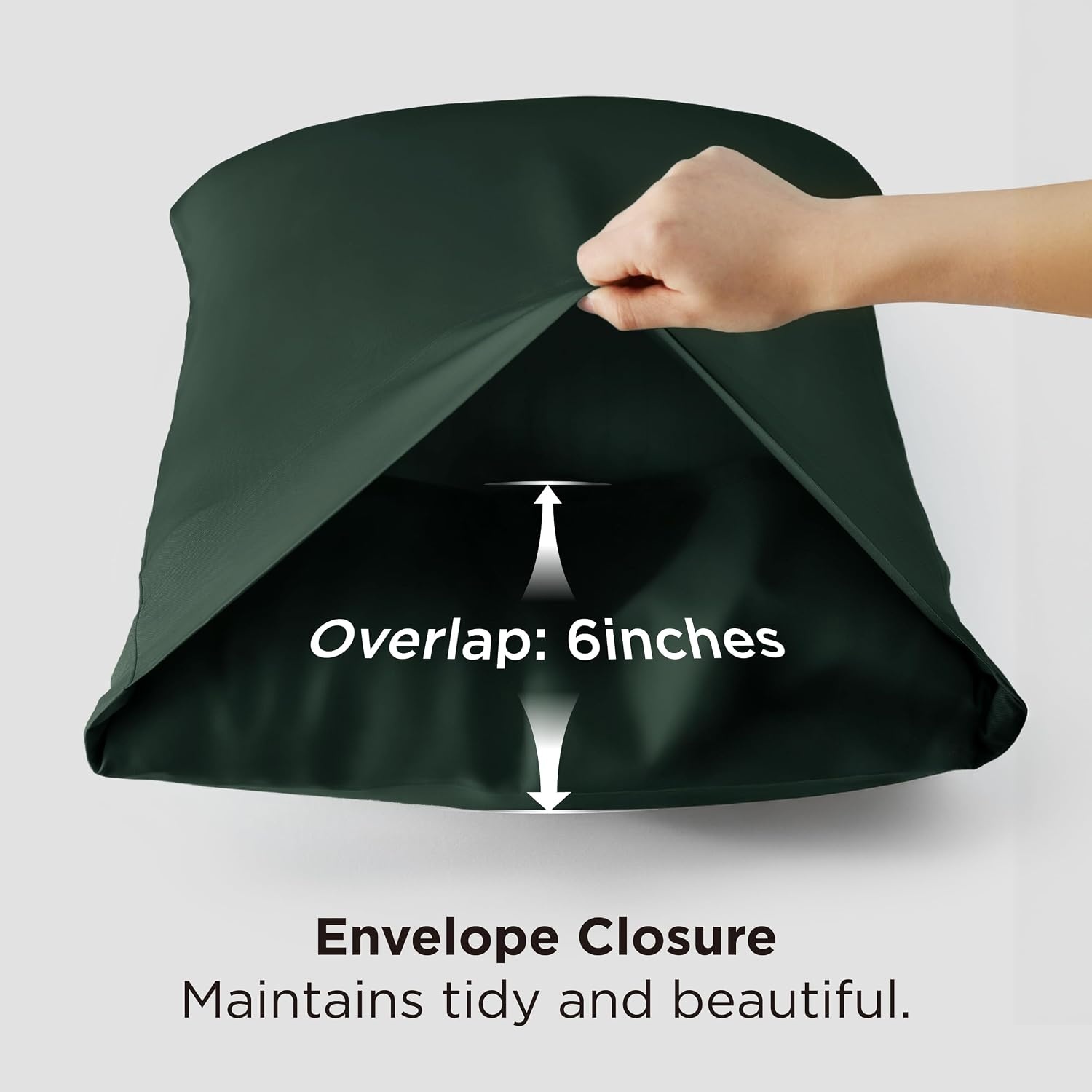 image:imageBedsure Pillow Cases Standard Size Set of 2 100 Rayon Derived from Bamboo Cooling Pillowcases Similar to Silk Pillow Case Covers with Envelope Closure PureWoven Bedding Dark Grey 20x26 Inches19 Forest Green