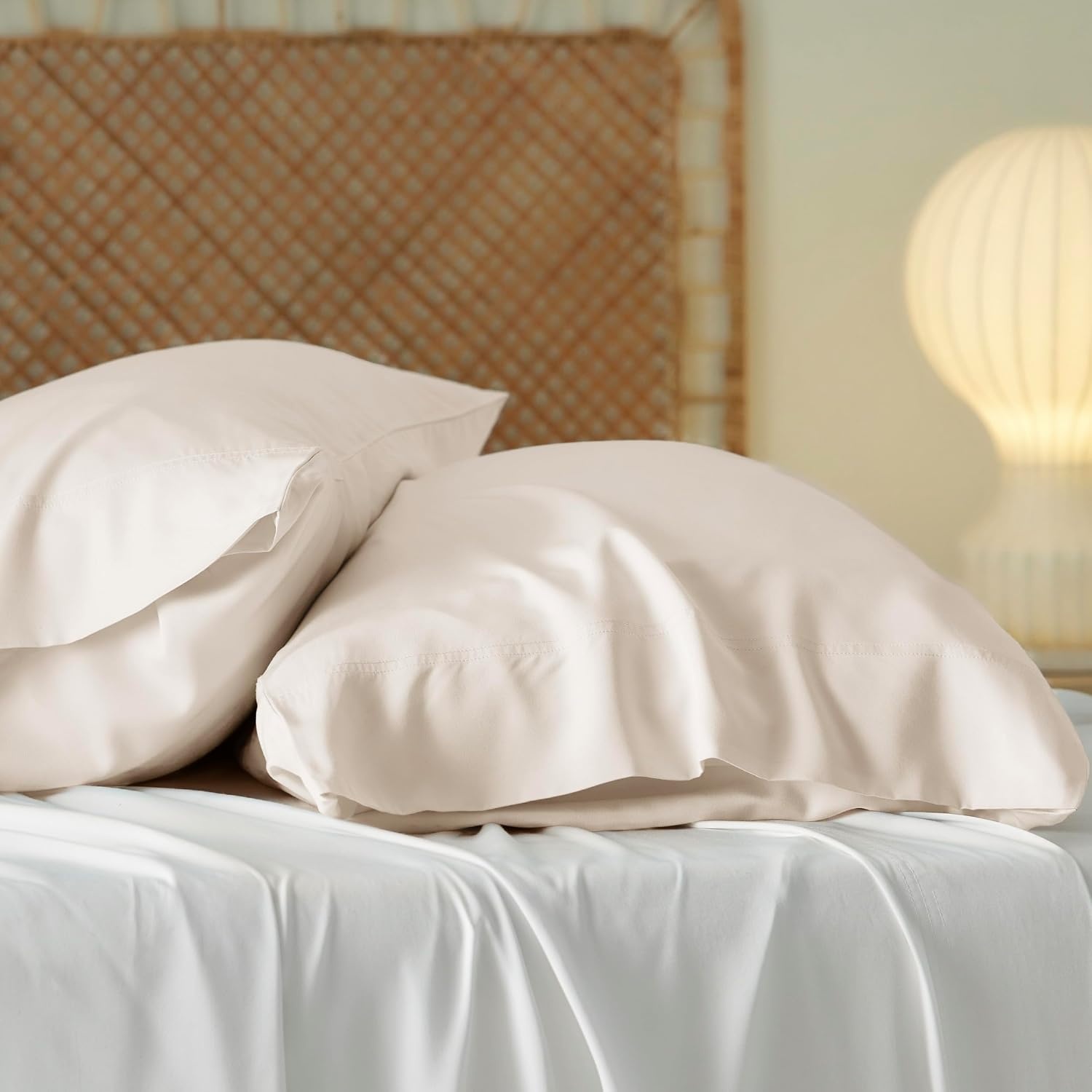image:imageBedsure Pillow Cases Standard Size Set of 2 100 Rayon Derived from Bamboo Cooling Pillowcases Similar to Silk Pillow Case Covers with Envelope Closure PureWoven Bedding Dark Grey 20x26 Inches20 Ivory