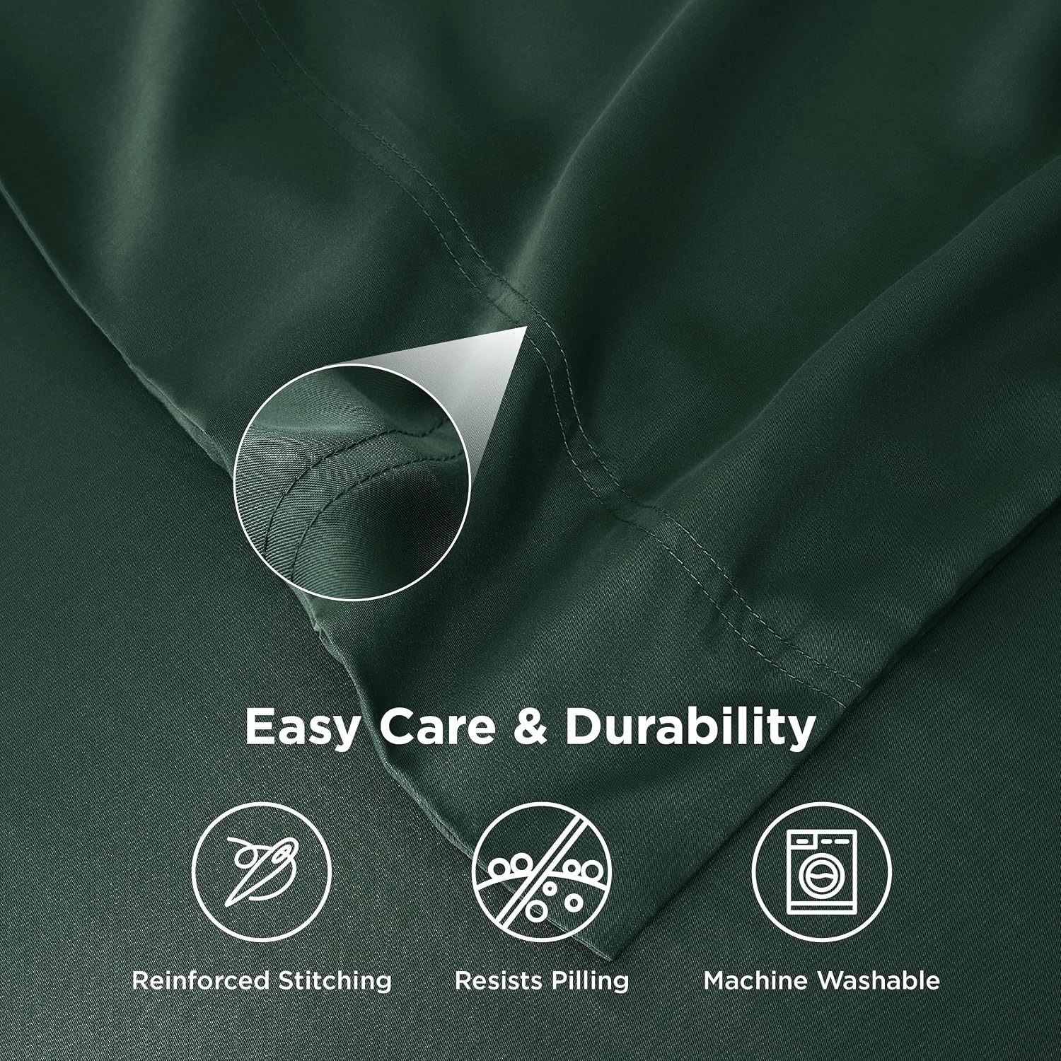 image:imageBedsure Pillow Cases Standard Size Set of 2 100 Rayon Derived from Bamboo Cooling Pillowcases Similar to Silk Pillow Case Covers with Envelope Closure PureWoven Bedding Dark Grey 20x26 Inches19 Forest Green