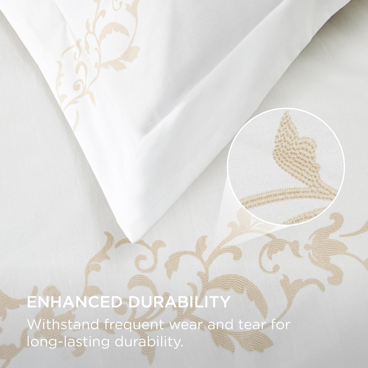 image:imageBedsure PureWoven 100 Cotton Percale Duvet Cover Queen Rope Weave White HotelStyle Breathable Comforter Cover Crisp amp Lightweight Feel Zipper amp 8 Ties Easy Machine Care 3Piece 90x90 White08 Hotel Curly Frame