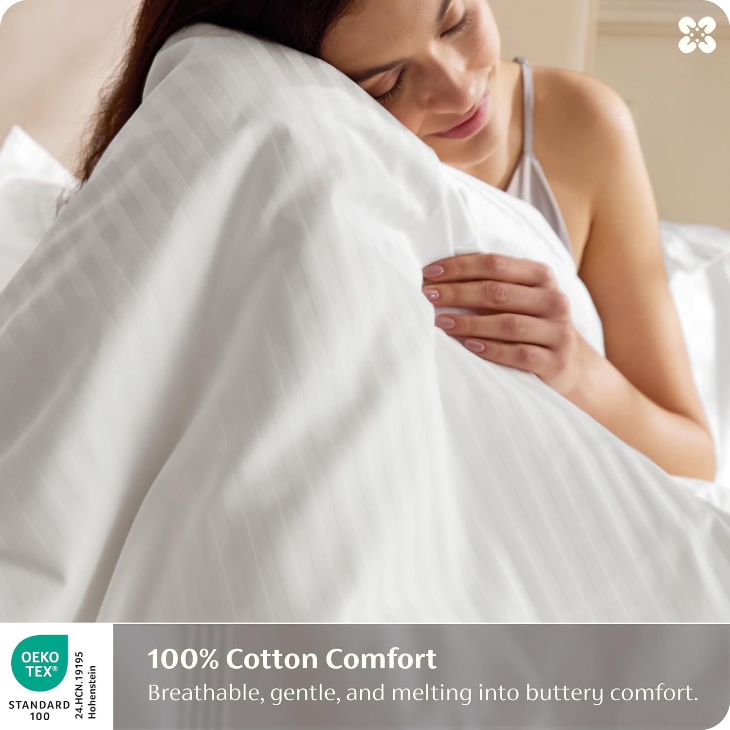 image:imageBedsure PureWoven 100 Cotton Percale Duvet Cover Queen Rope Weave White HotelStyle Breathable Comforter Cover Crisp amp Lightweight Feel Zipper amp 8 Ties Easy Machine Care 3Piece 90x90 White06 Hotel Striped Jacquard