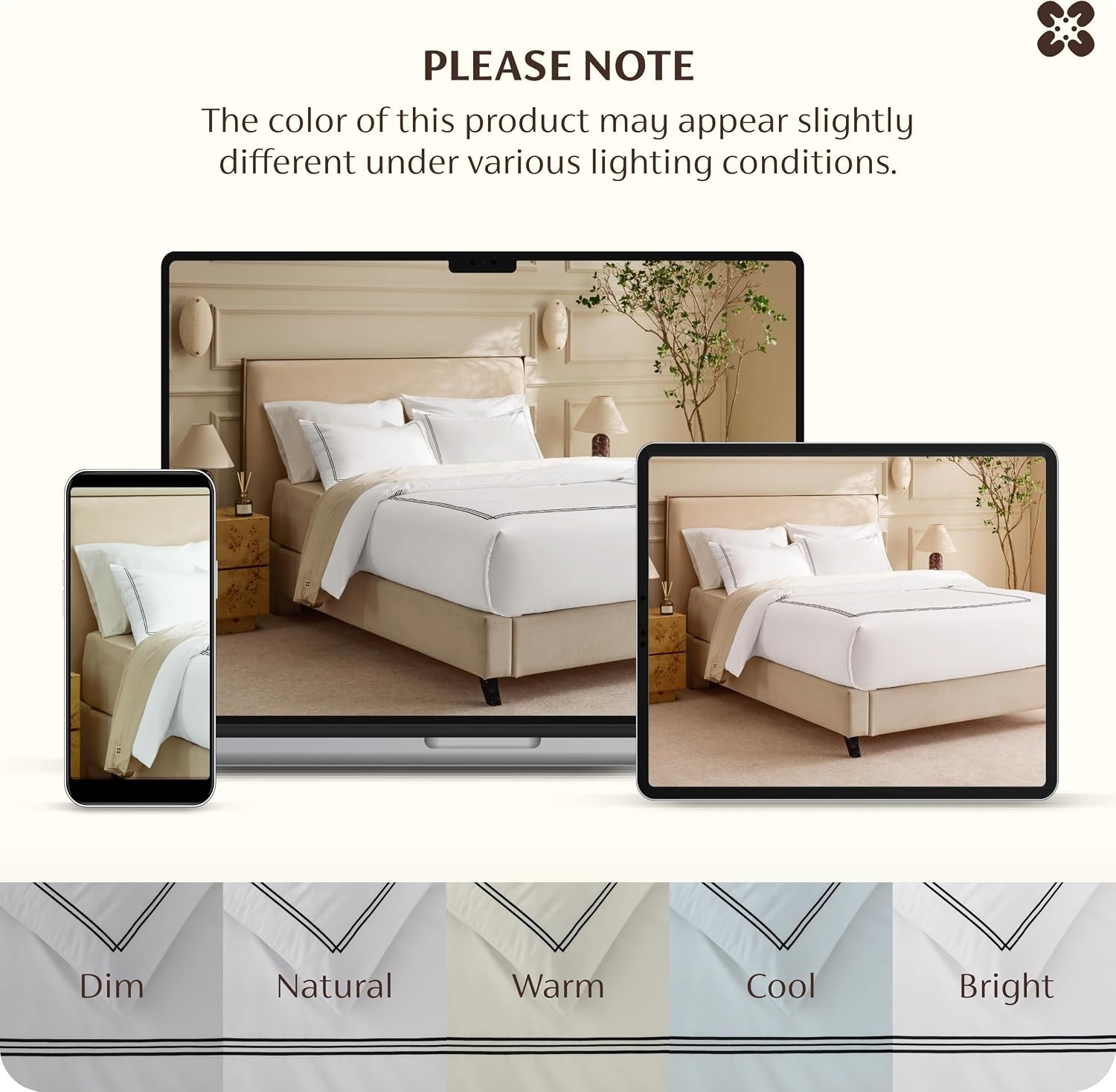 image:imageBedsure PureWoven 100 Cotton Percale Duvet Cover Queen Rope Weave White HotelStyle Breathable Comforter Cover Crisp amp Lightweight Feel Zipper amp 8 Ties Easy Machine Care 3Piece 90x90 White05 Hotel Frame Embroidery