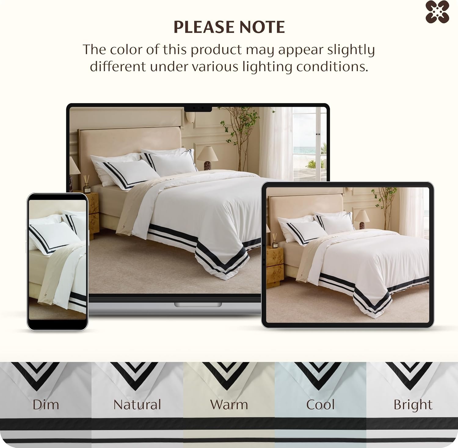 image:imageBedsure PureWoven 100 Cotton Percale Duvet Cover Queen Rope Weave White HotelStyle Breathable Comforter Cover Crisp amp Lightweight Feel Zipper amp 8 Ties Easy Machine Care 3Piece 90x90 White04 Hotel Black Frame