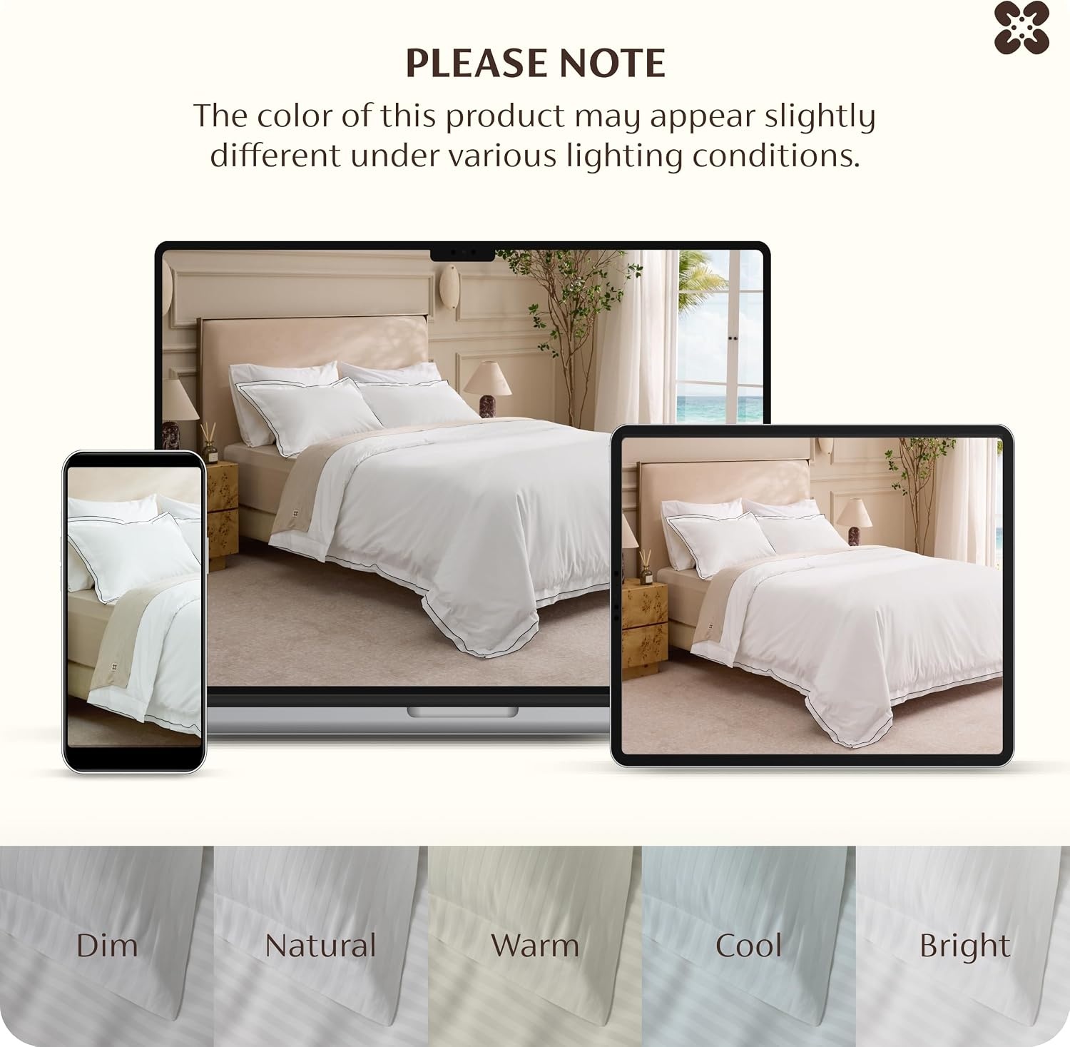 image:imageBedsure PureWoven 100 Cotton Percale Duvet Cover Queen Rope Weave White HotelStyle Breathable Comforter Cover Crisp amp Lightweight Feel Zipper amp 8 Ties Easy Machine Care 3Piece 90x90 White06 Hotel Striped Jacquard