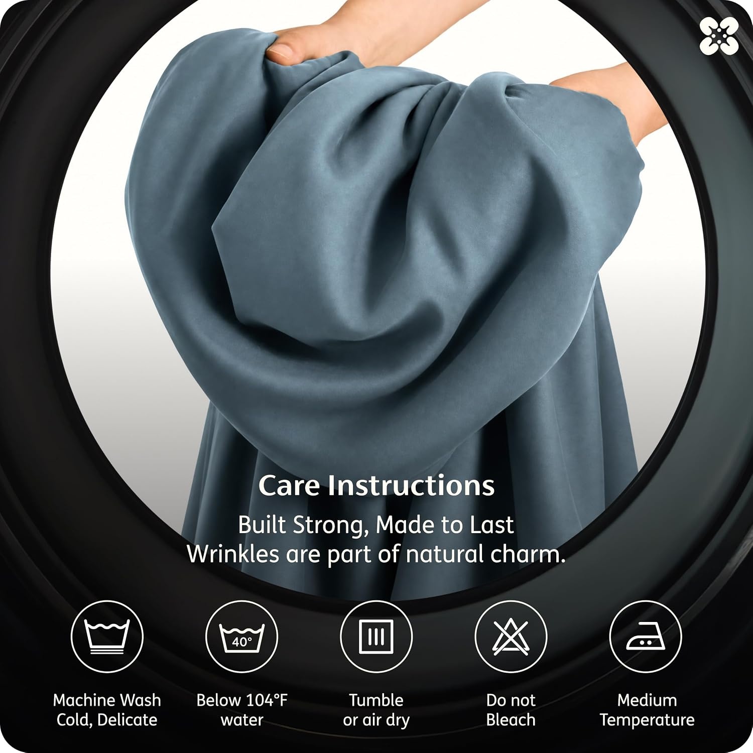 image:imageBedsure PureWoven 100 Giza Egyptian Cotton King Sheets CEA amp BV Certified 18 Deep Pocket Sateen Sheets with Corner Straps Durable amp AllSeason Breathable Hotel Luxury OekoTex Giftable WhiteDusty Blue