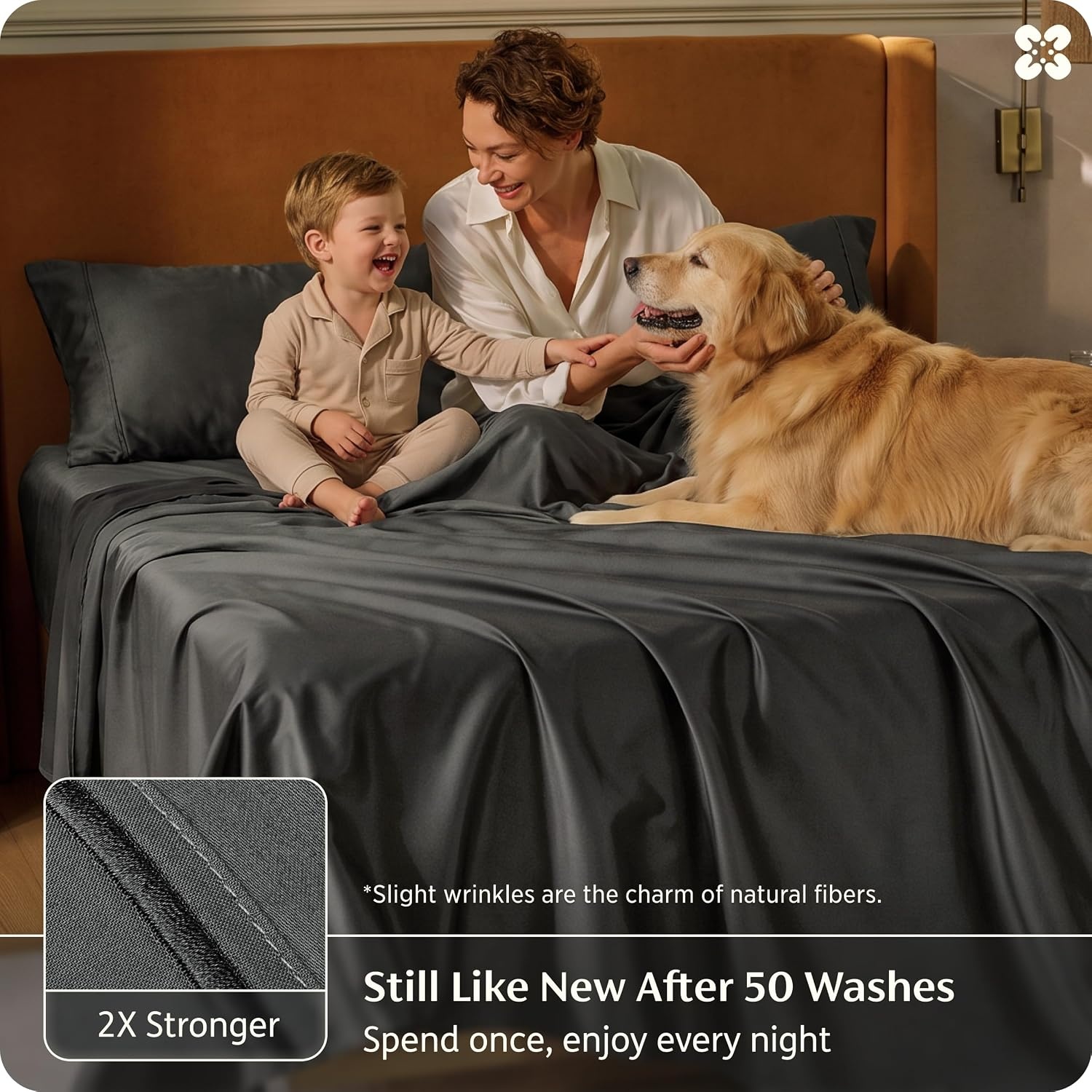 image:imageBedsure PureWoven 100 Giza Egyptian Cotton King Sheets CEA amp BV Certified 18 Deep Pocket Sateen Sheets with Corner Straps Durable amp AllSeason Breathable Hotel Luxury OekoTex Giftable WhiteGrey