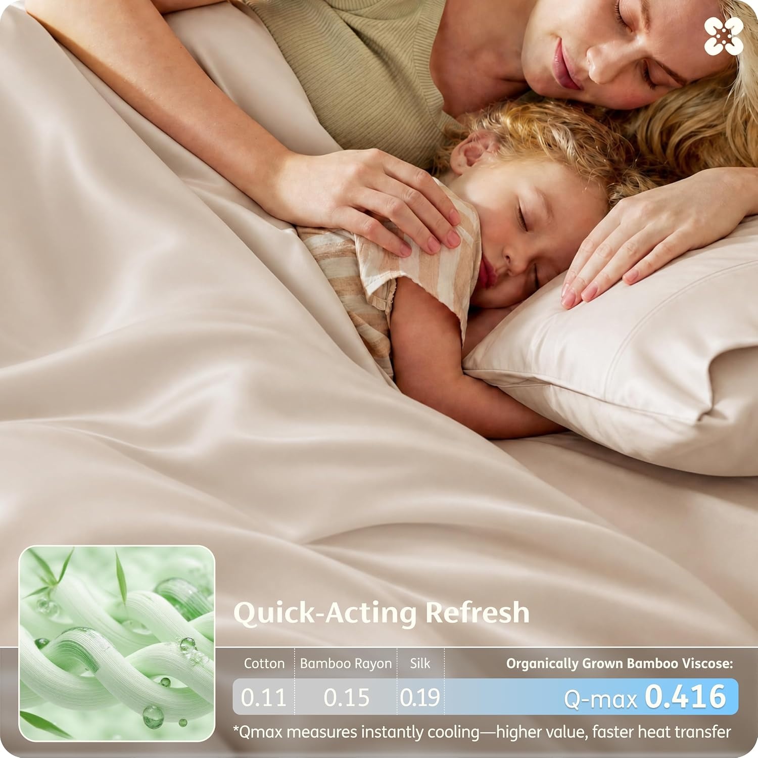 image:imageBedsure PureWoven 100 Organic Bamboo Cooling Duvet Cover Set King Green Silky Soft Luxury for Hot Sleepers 300TC Button Closure 3 Pieces with 2 Pillow ShamsNo Insert 104 X 90Beige