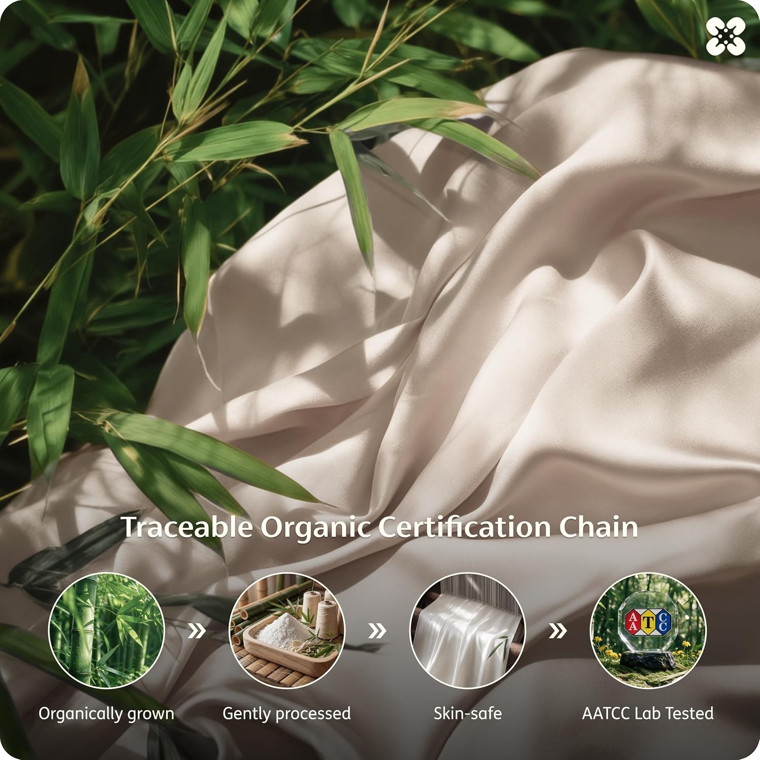 image:imageBedsure PureWoven 100 Organic Bamboo Cooling Duvet Cover Set King Green Silky Soft Luxury for Hot Sleepers 300TC Button Closure 3 Pieces with 2 Pillow ShamsNo Insert 104 X 90Beige