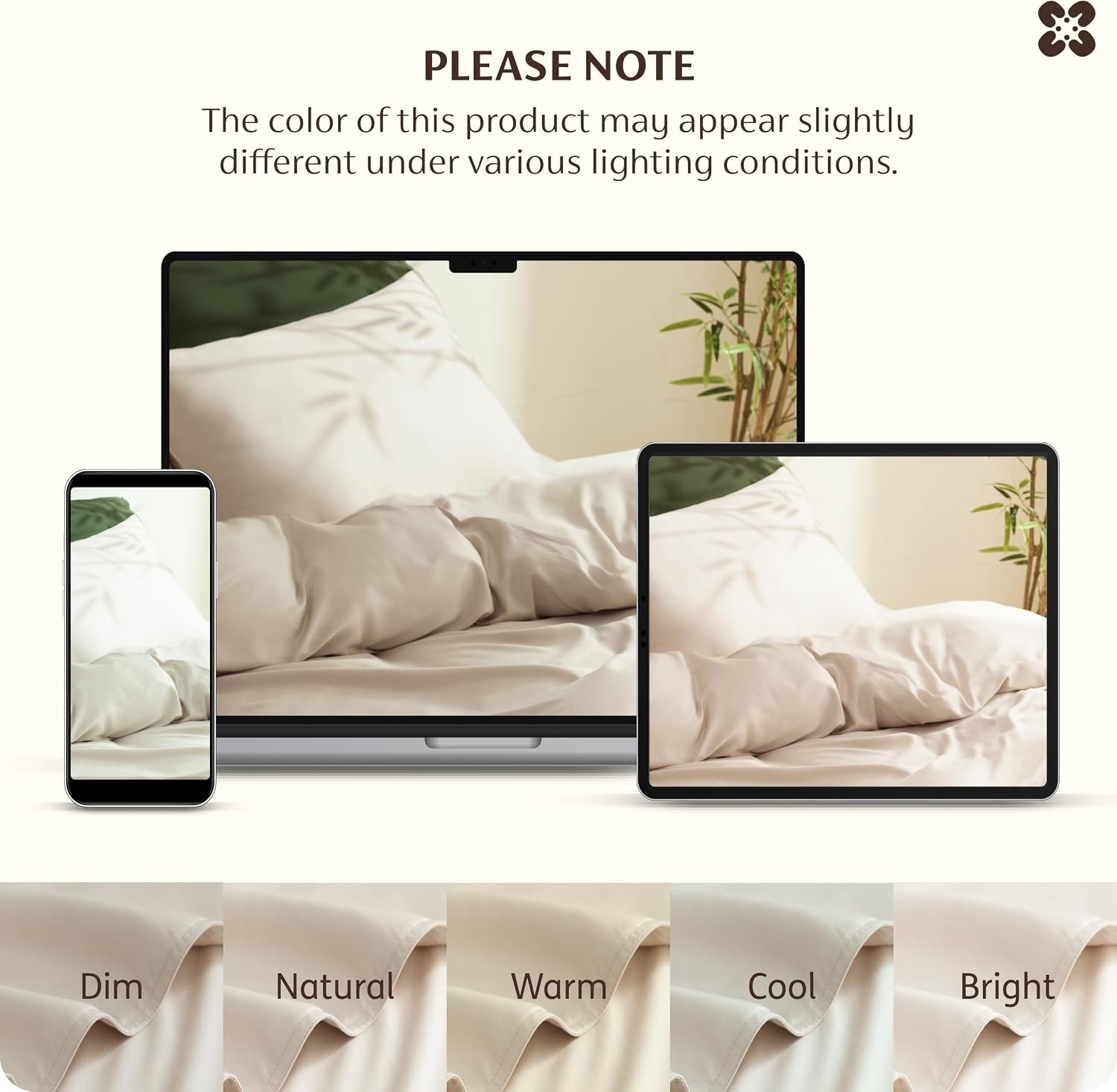 image:imageBedsure PureWoven 100 Organic Bamboo Cooling Duvet Cover Set King Green Silky Soft Luxury for Hot Sleepers 300TC Button Closure 3 Pieces with 2 Pillow ShamsNo Insert 104 X 90Beige