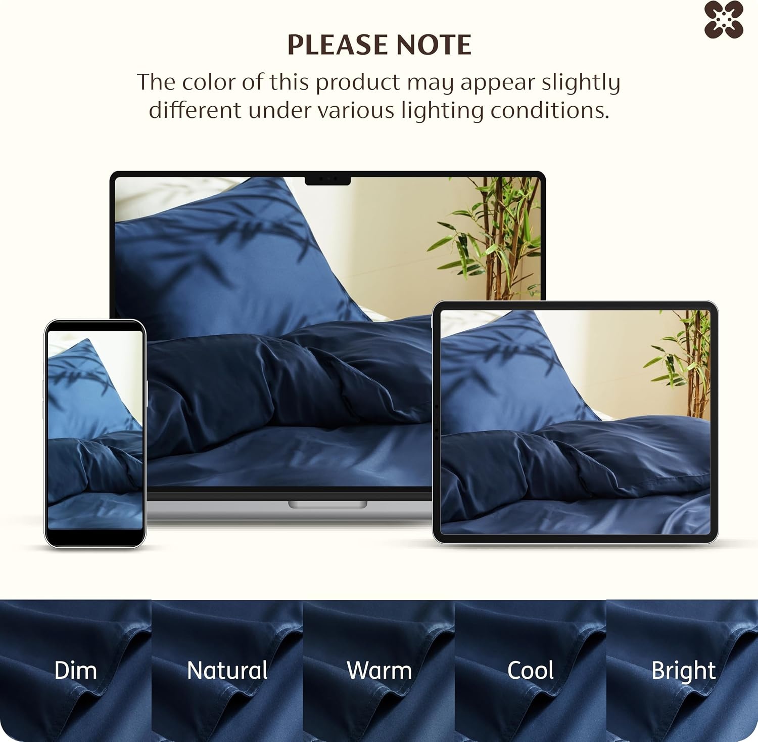 image:imageBedsure PureWoven 100 Organic Bamboo Cooling Duvet Cover Set King Green Silky Soft Luxury for Hot Sleepers 300TC Button Closure 3 Pieces with 2 Pillow ShamsNo Insert 104 X 90Navy
