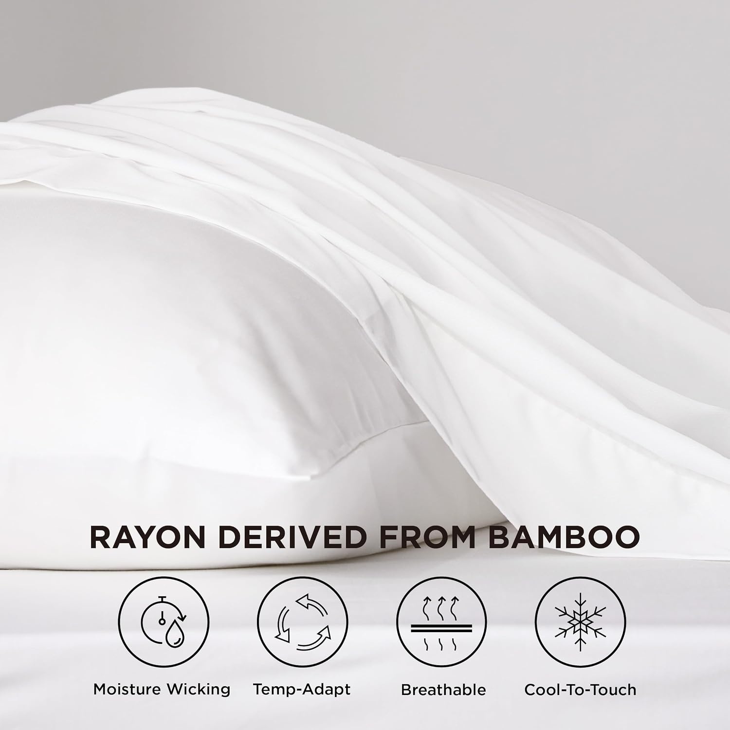 image:imageBedsure PureWoven 100 Rayon Derived from Bamboo Queen Sheets 4 Pieces Cooling Sheets for Hot Sleepers Breathable amp Silky Soft 16 Deep Pocket Hotel Luxury Bedding White02 White