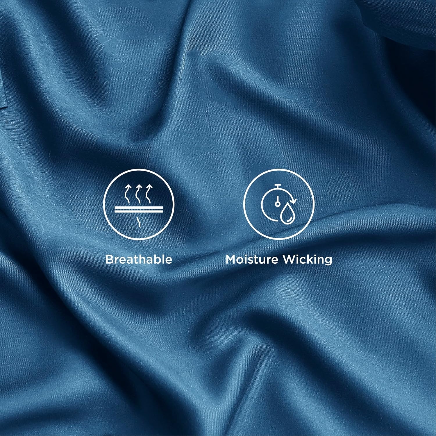 image:imageBedsure PureWoven 100 Rayon Derived from Bamboo Queen Sheets 4 Pieces Cooling Sheets for Hot Sleepers Breathable amp Silky Soft 16 Deep Pocket Hotel Luxury Bedding White06 Teal