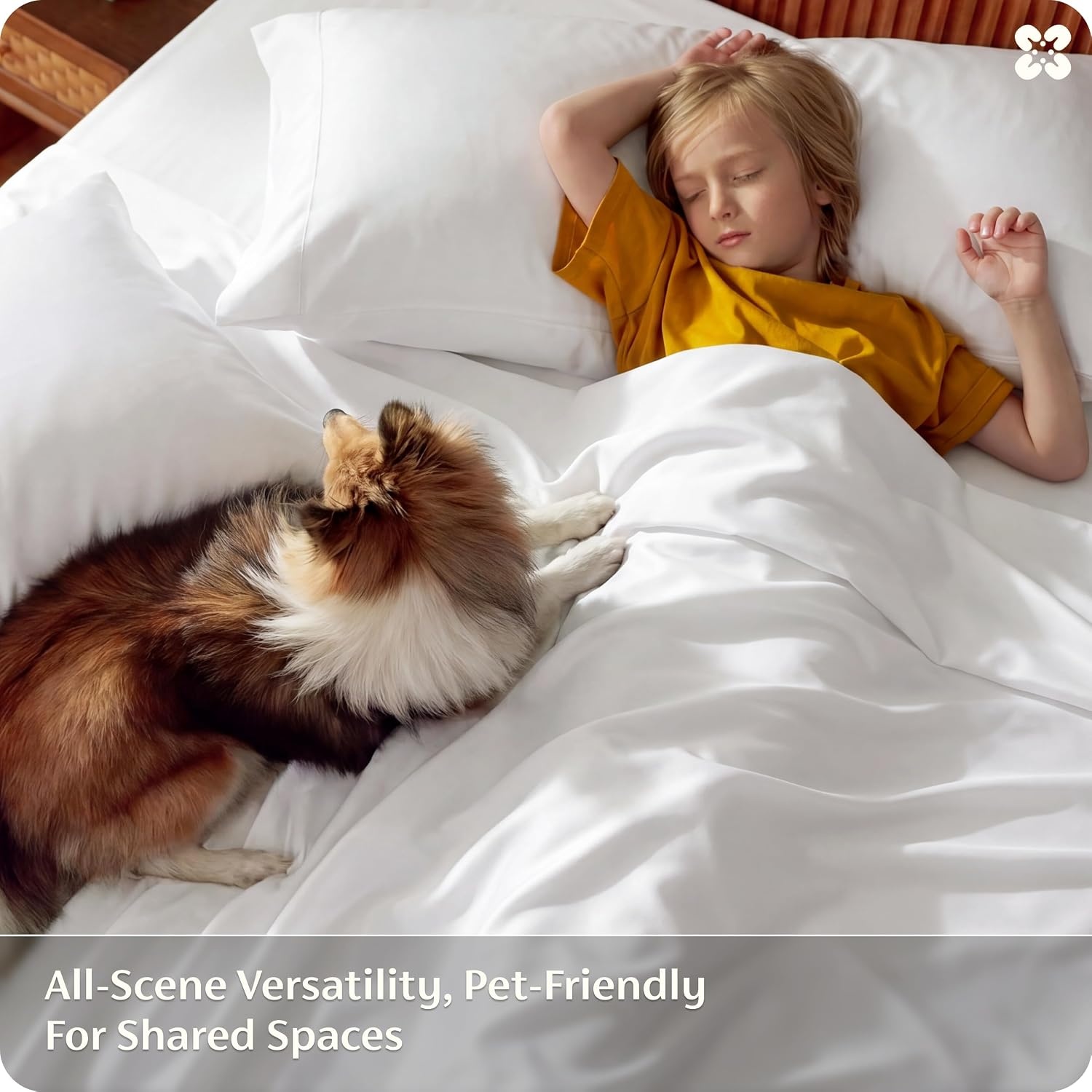 image:imageBedsure PureWoven 100 Rayon Derived from Bamboo Queen Sheets 4 Pieces Cooling Sheets for Hot Sleepers Breathable amp Silky Soft 16 Deep Pocket Hotel Luxury Bedding WhiteWhite
