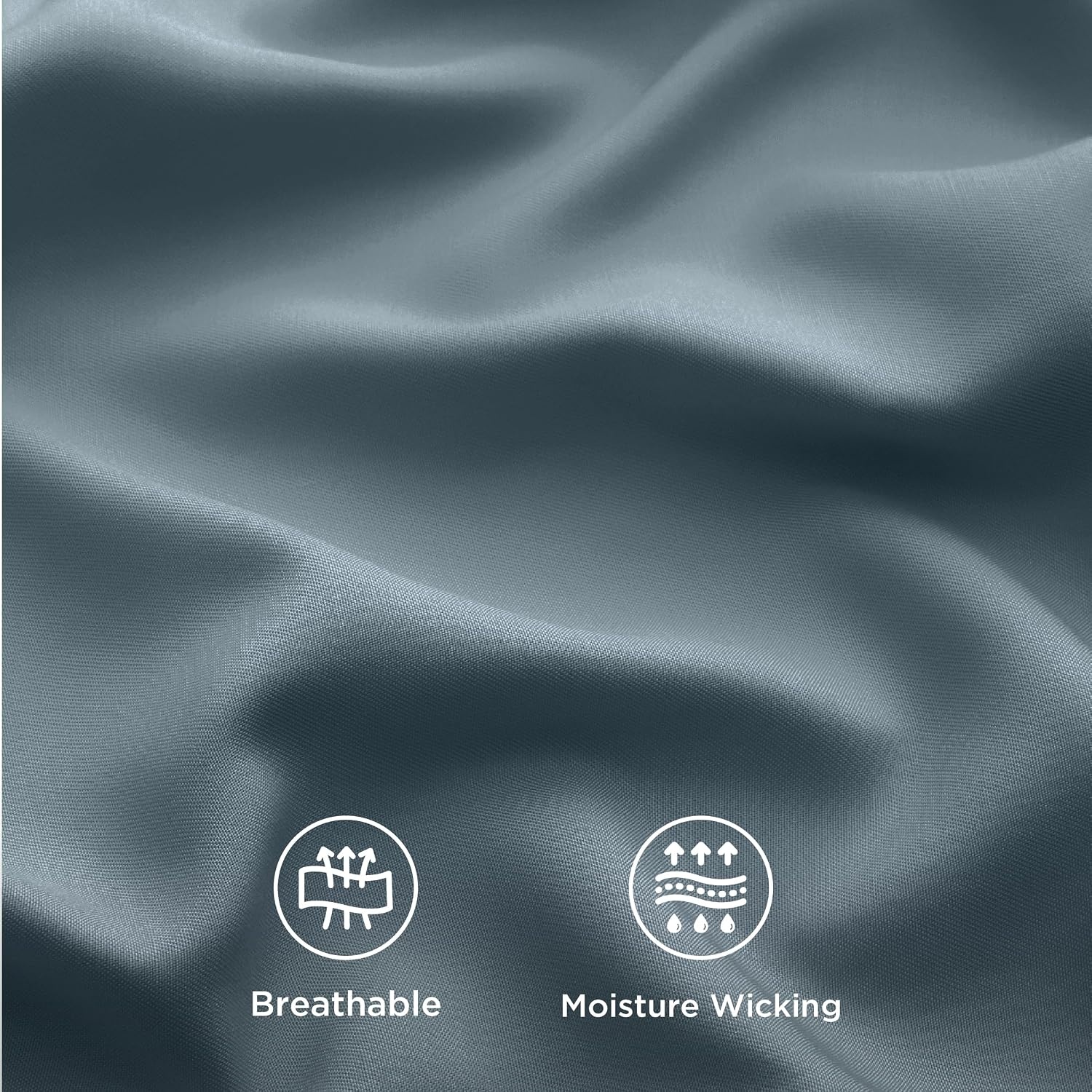 image:imageBedsure PureWoven 100 Rayon Derived from Bamboo Queen Sheets 4 Pieces Cooling Sheets for Hot Sleepers Breathable amp Silky Soft 16 Deep Pocket Hotel Luxury Bedding White05 Dusty Blue