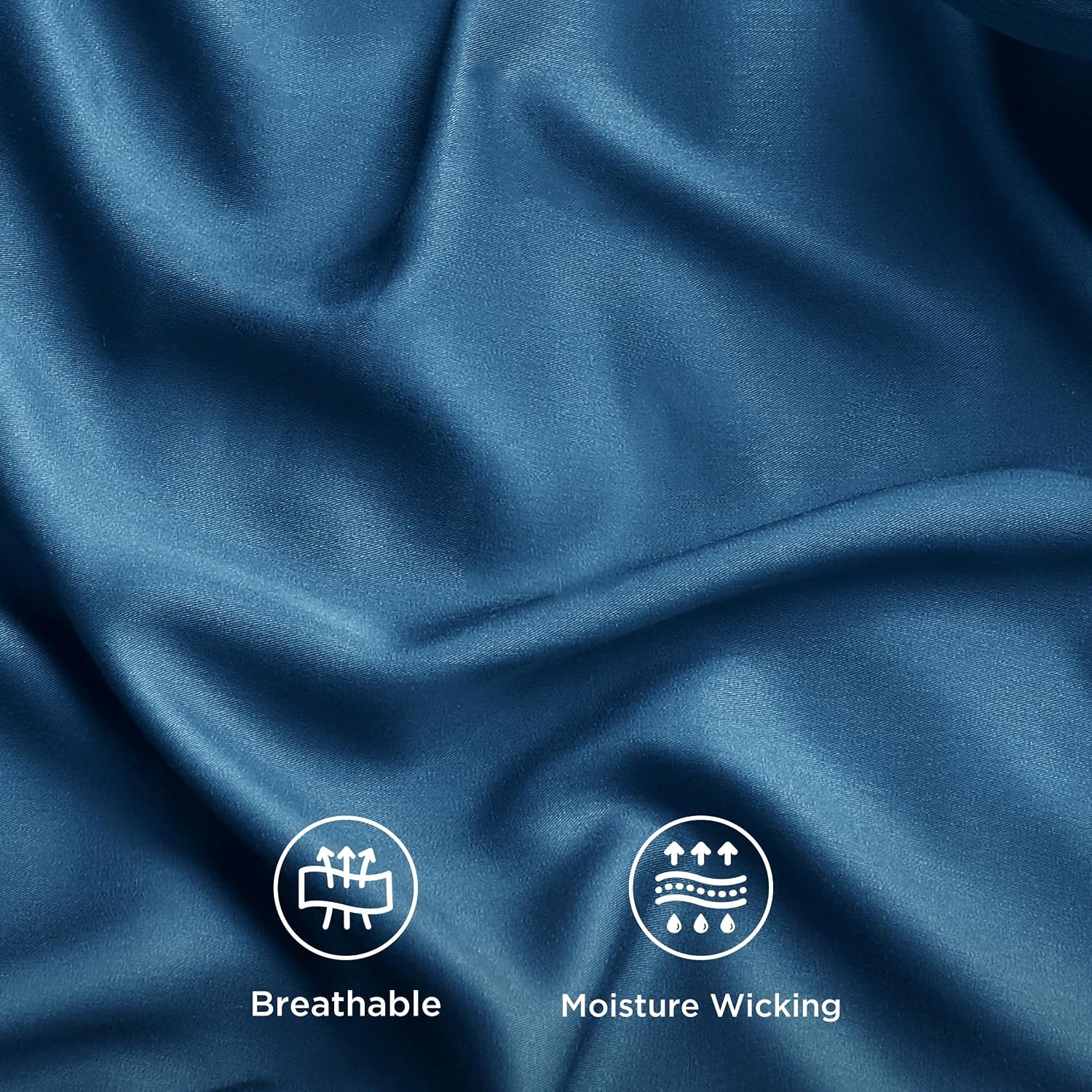 image:imageBedsure PureWoven 100 Rayon Derived from Bamboo Queen Sheets 4 Pieces Cooling Sheets for Hot Sleepers Breathable amp Silky Soft 16 Deep Pocket Hotel Luxury Bedding White06 Teal