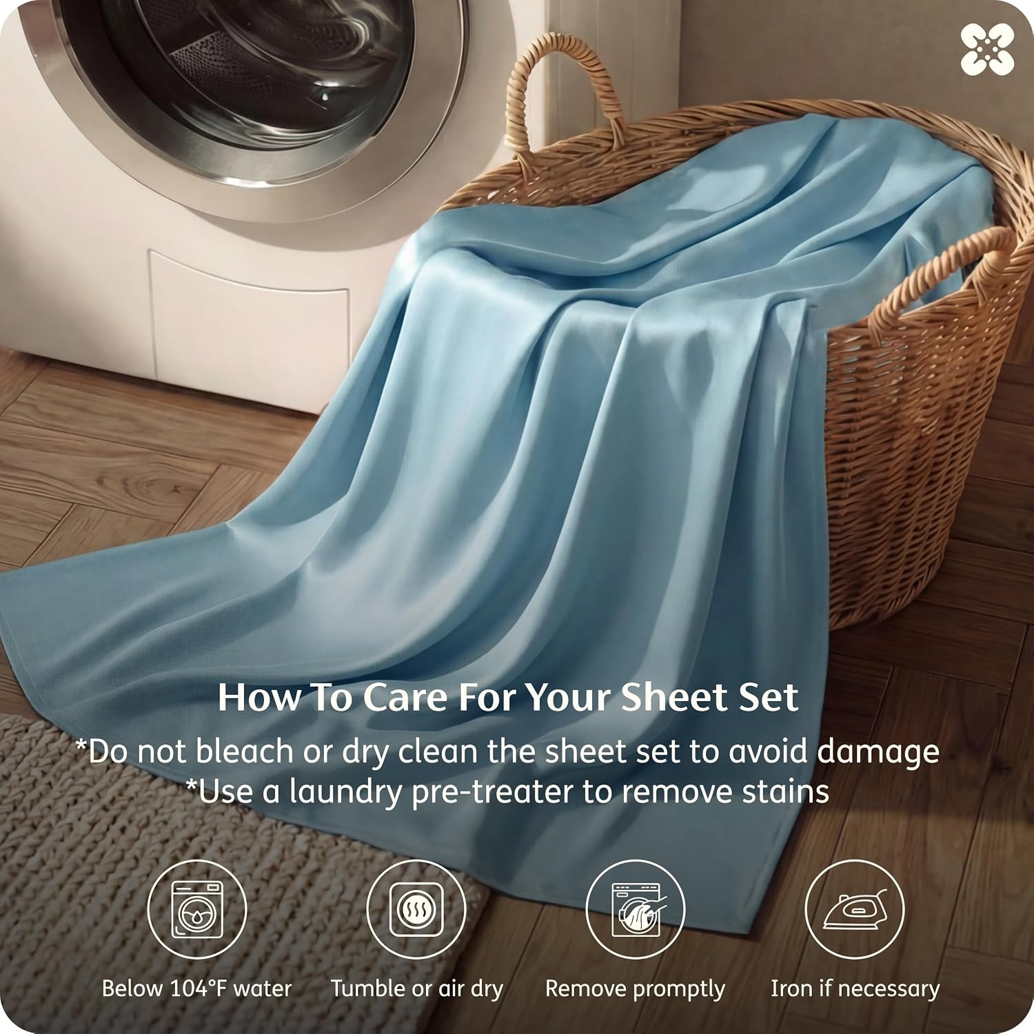 image:imageBedsure PureWoven 100 Rayon Derived from Bamboo Queen Sheets 4 Pieces Cooling Sheets for Hot Sleepers Breathable amp Silky Soft 16 Deep Pocket Hotel Luxury Bedding White08 Aqua